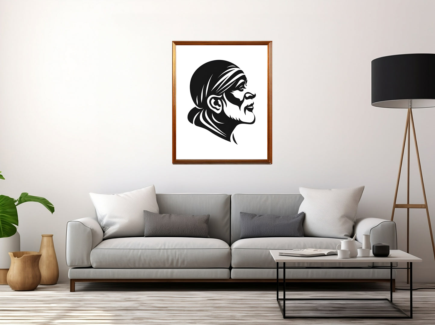 SAI BABA Timeless Blessings – Black and White Sai Baba Art Print