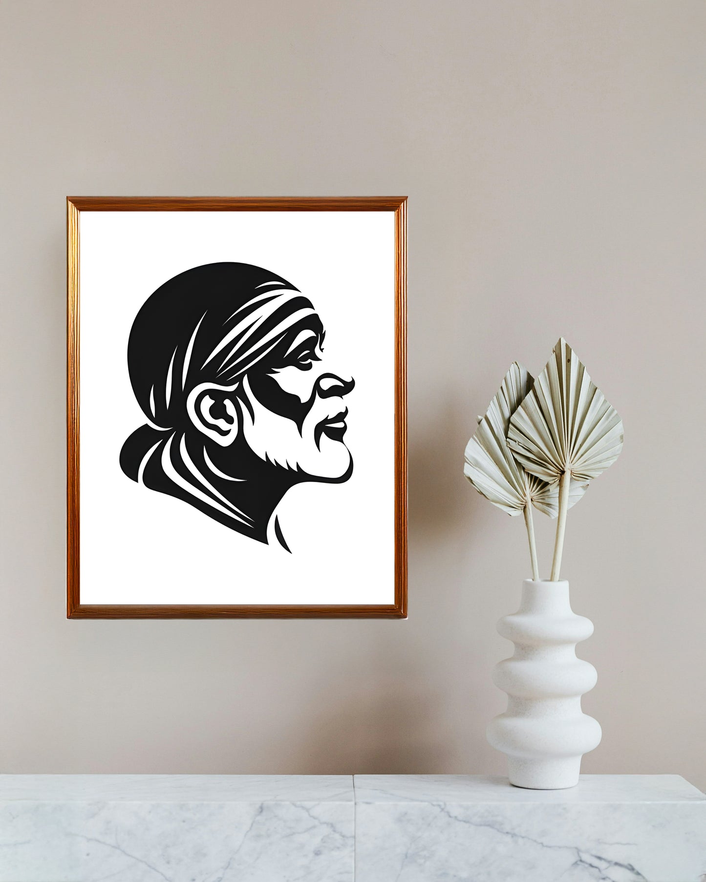 SAI BABA Timeless Blessings – Black and White Sai Baba Art Print