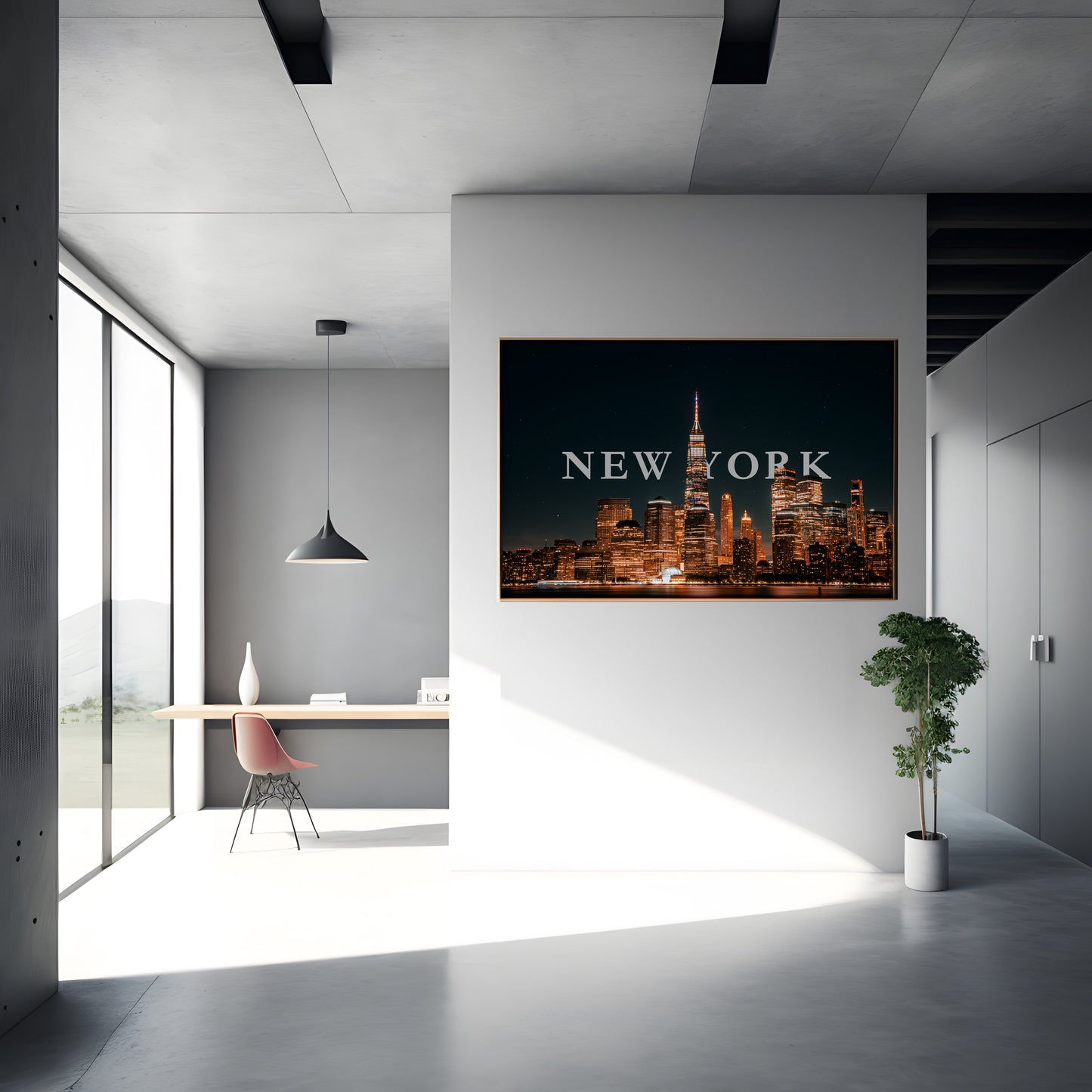 Print of NEW YORK Skyline Night View || Premium Photo and Canvas Print