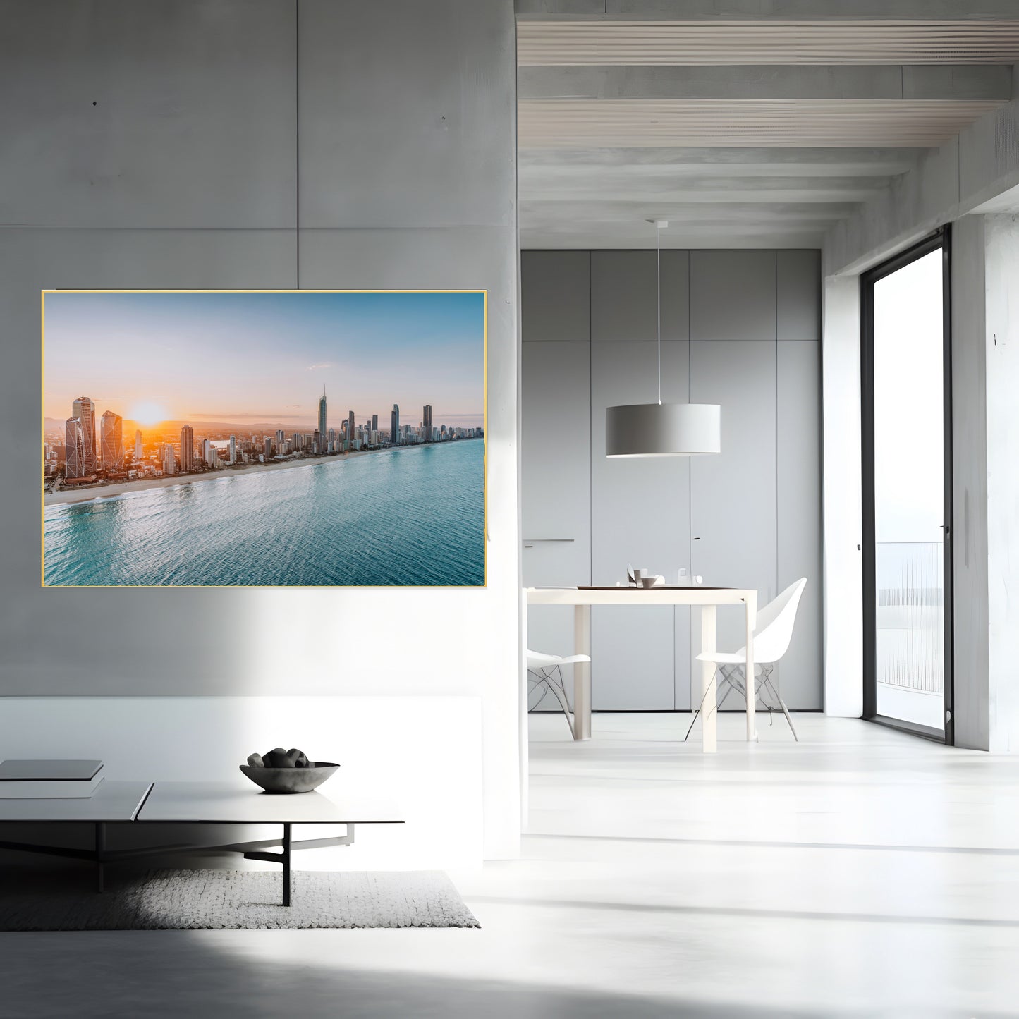 City of Gold Coast Skyline Sunset Art Print, Australian Coastal Decor, Modern Wall Art, Beach Sunset Photography, Coastal Home Decoration