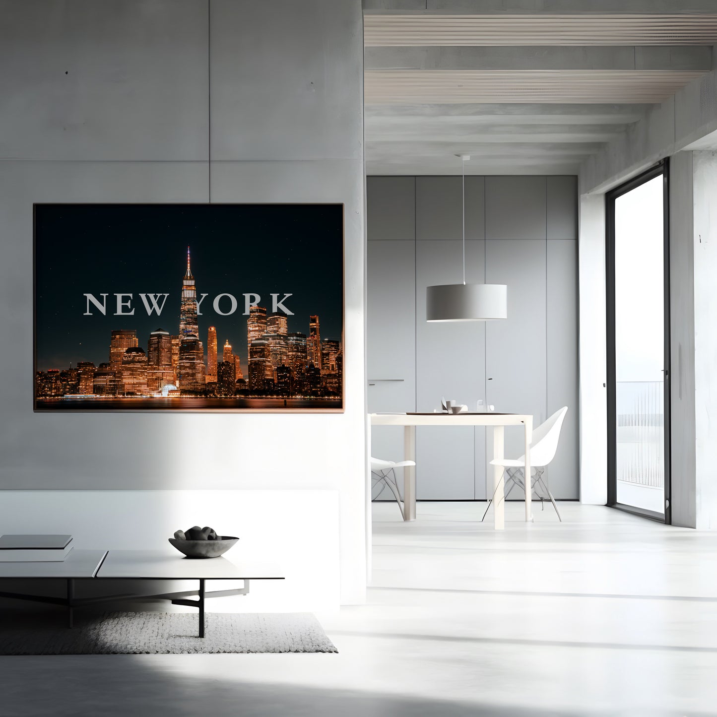 Print of NEW YORK Skyline Night View || Premium Photo and Canvas Print