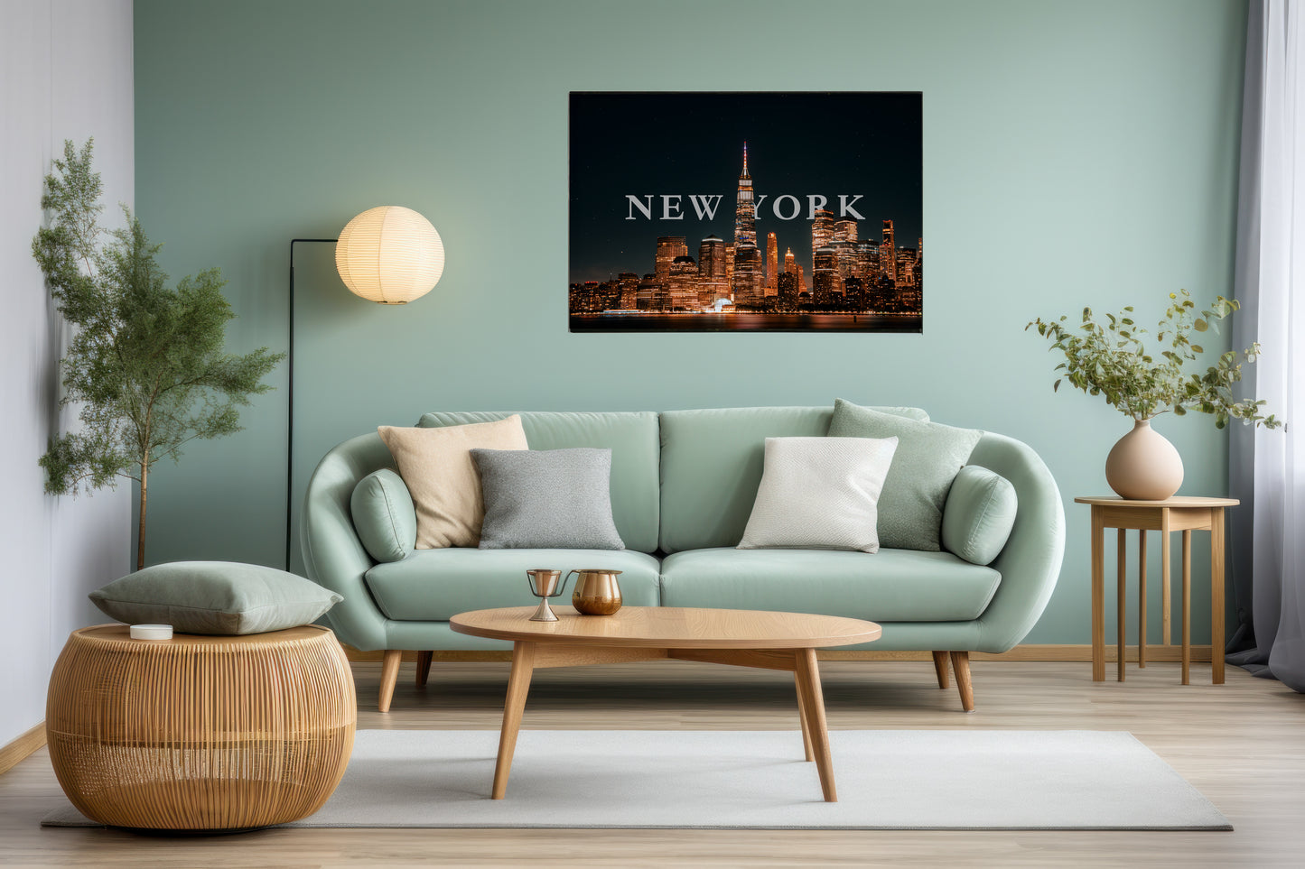Print of NEW YORK Skyline Night View || Premium Photo and Canvas Print