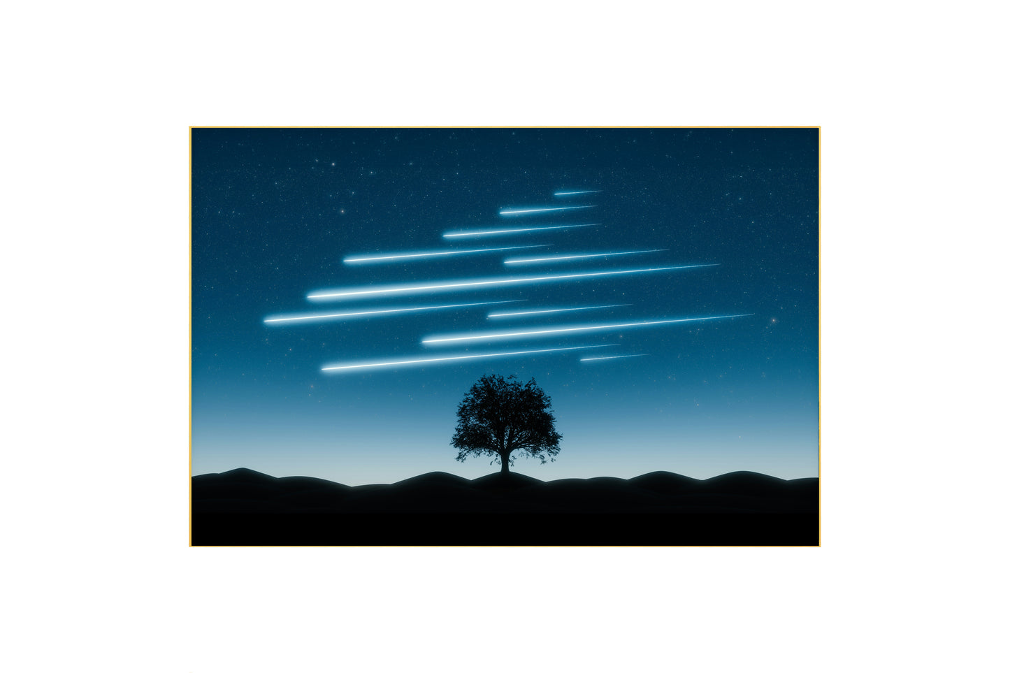 Celestial Dance: Stunning Meteor Shower Night Sky Print | Cosmic Wall Art | Astronomy Lover Decor