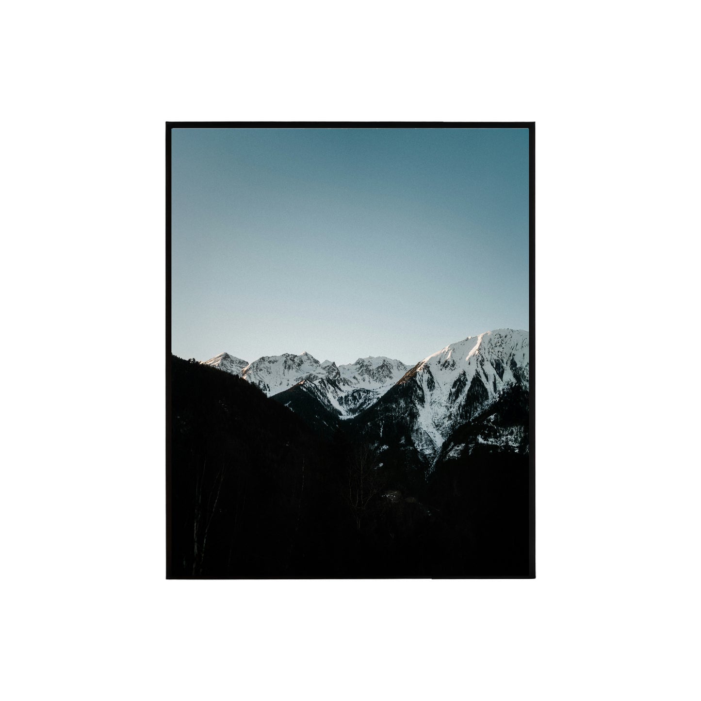 Snow-Capped Mountains with Shadow - Serene Winter Landscape Print