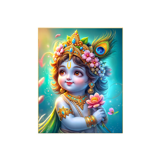 Lord Shri Krishna Canvas and Photo Print – Divine Artwork of Lord Krishna