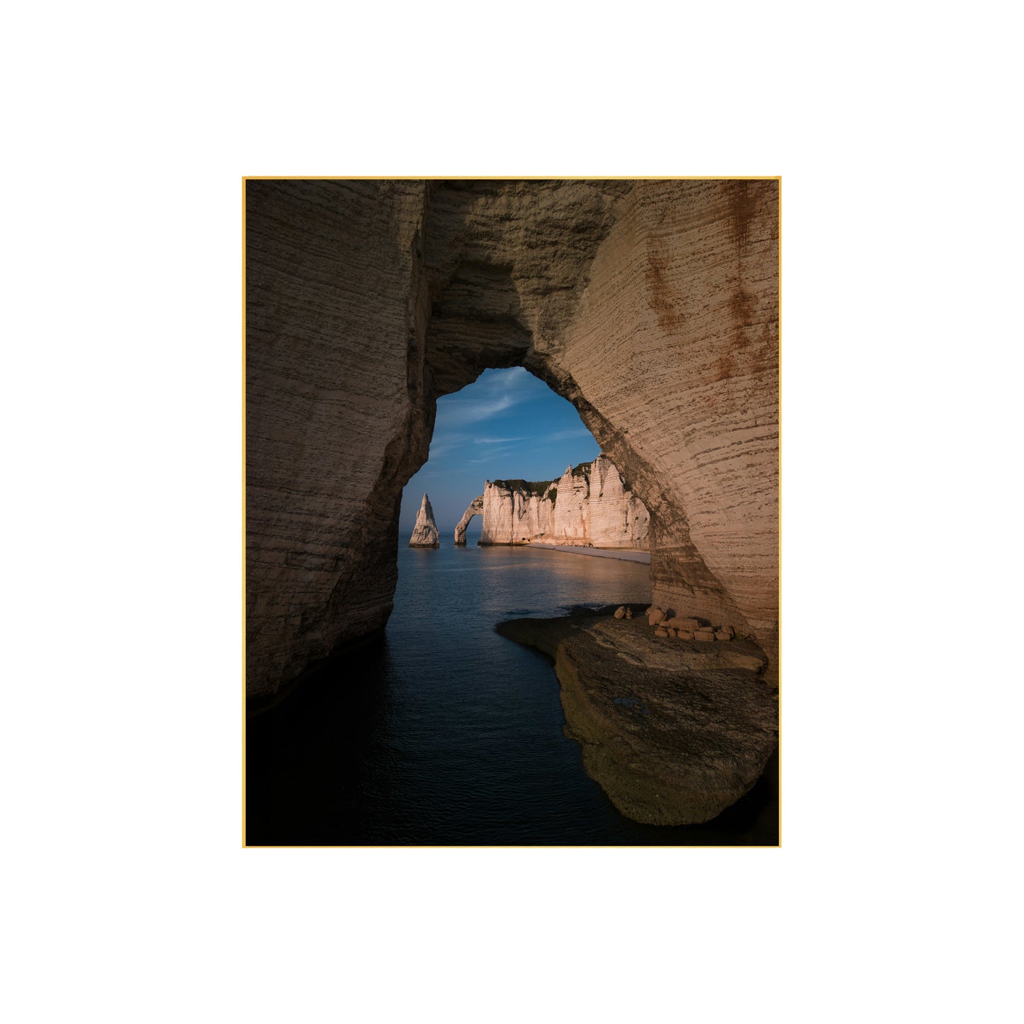 Rocky Cliff with Water Aerial View Print | Stunning Coastal Photography | Nature Wall Art | Scenic Ocean Landscape