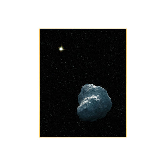 Large Asteroid Photo Print with Star | Space Wall Art | Cosmic Decor for Astronomy Lovers | Unique Home Gallery Accent