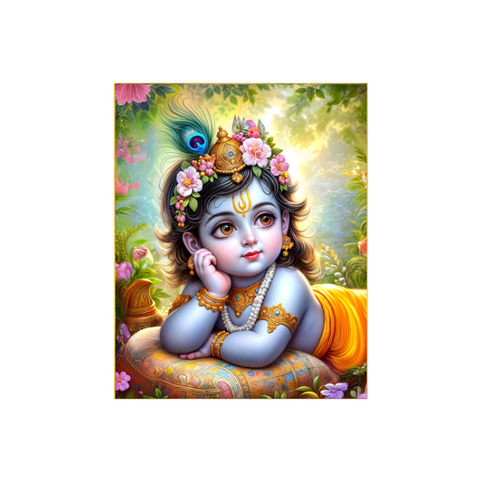 Divine Shri Krishna Wall Art – Spiritual Canvas & Photo Print for Tranquil Spaces