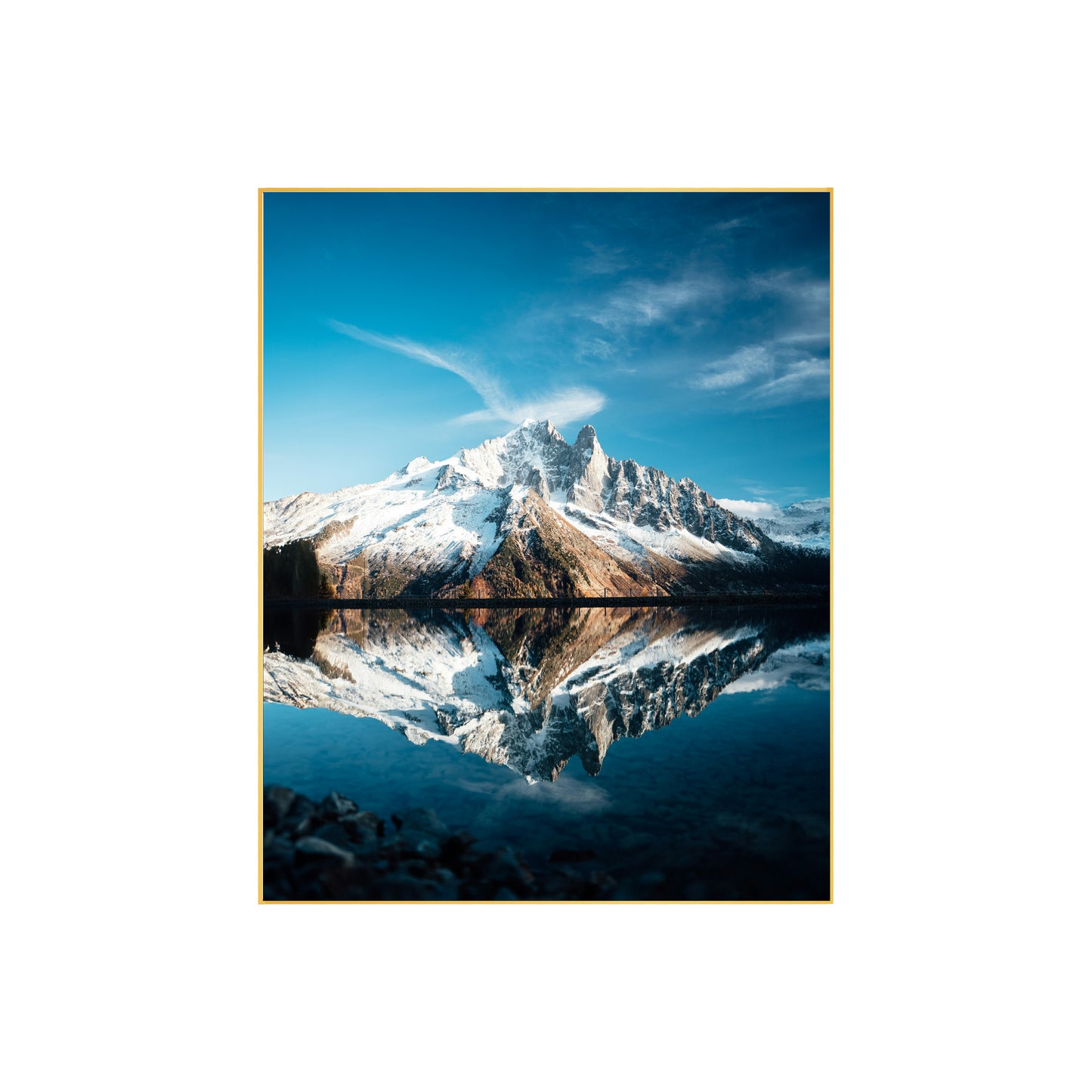 Mountain Reflection in Water Art Print | Scenic Landscape Wall Decor | Nature Photography Gift for Home & Office Decor