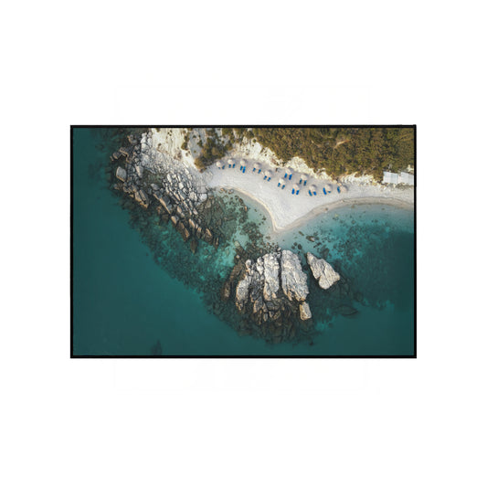 Bird's Eye View of Beach and Ocean – Aerial Beach Landscape Print