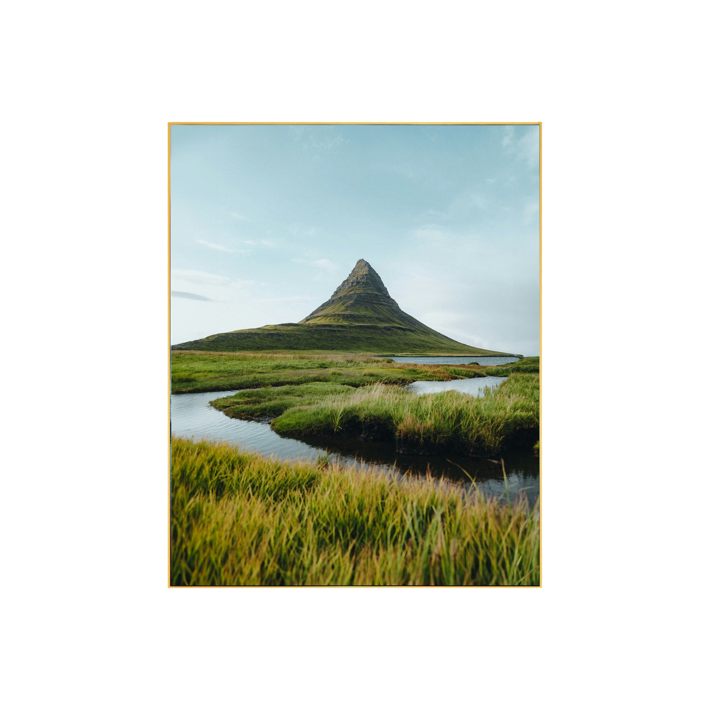 Print of Kirkjufell Majesty Stunning Summer Landscape Print | Icelandic Mountains & Natural Beauty | High Rocks | Grass Wall Art