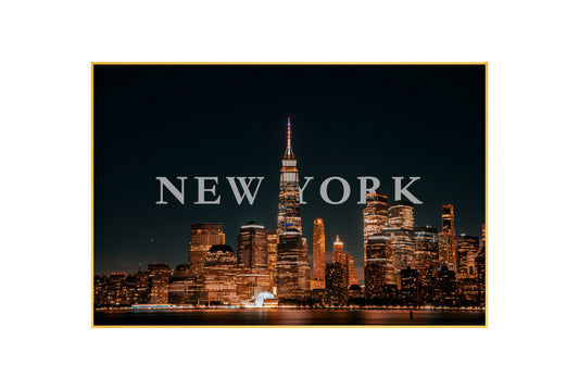 Print of NEW YORK Skyline Night View || Premium Photo and Canvas Print