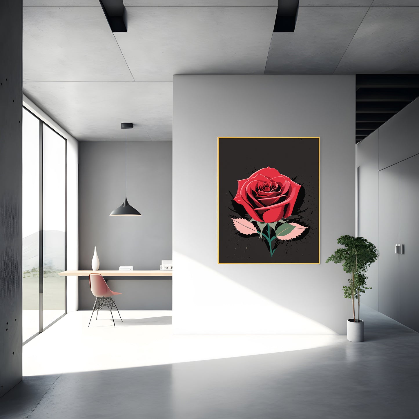 Red rose print for wall decor || Wallart || Flower print for your home