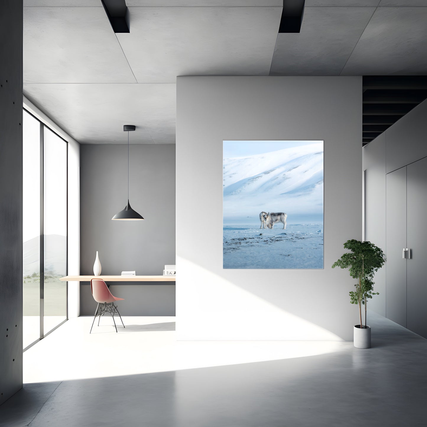 Svalbard Reindeer in Snow | Arctic Wildlife Canvas Print | Majestic Reindeer Wall Art | Nature Photography | Custom Sizes Available