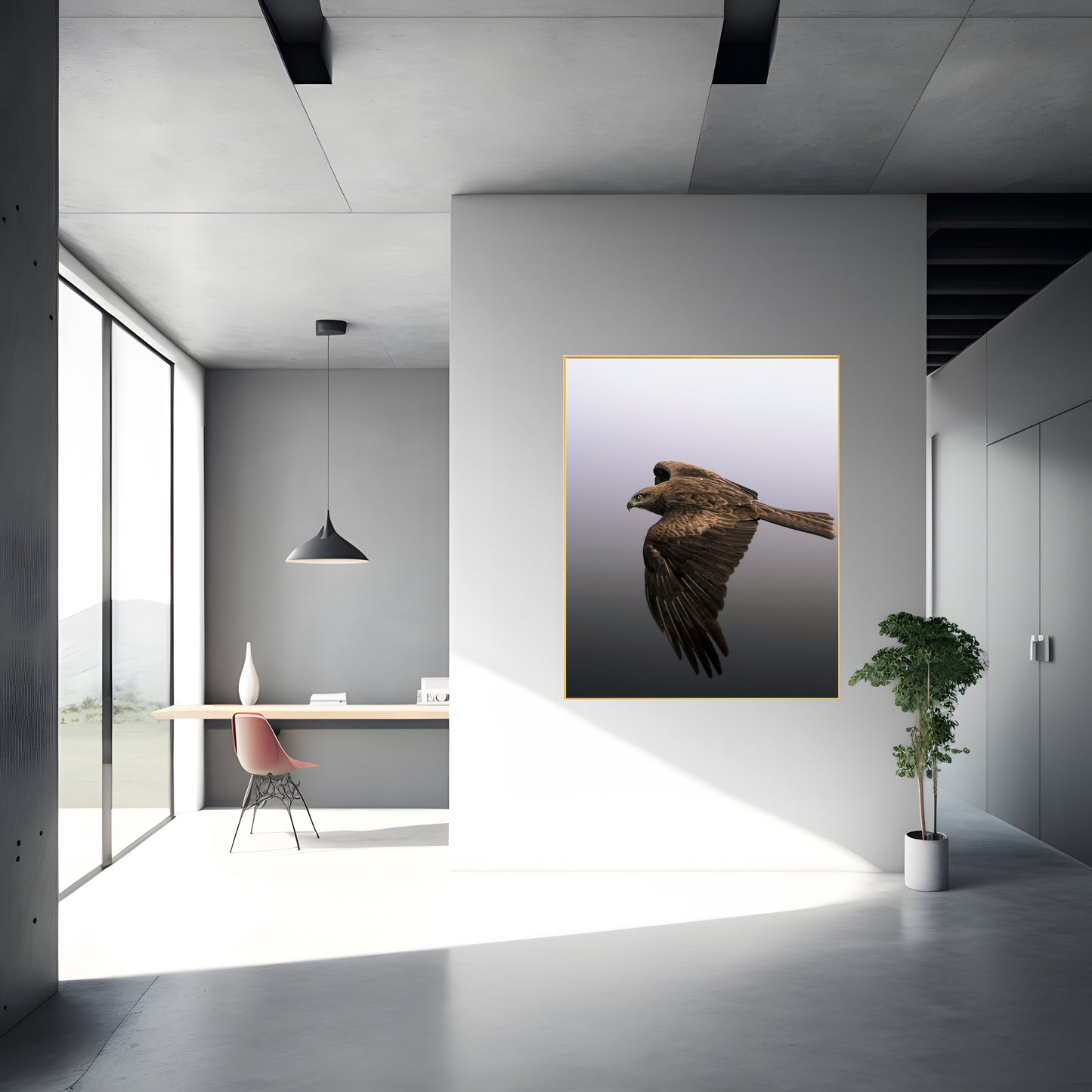 Eagle Flying Artwork - Stunning Wall Decor for Home & Office, Native American Style, Wildlife Print, Aesthetic Bird Art