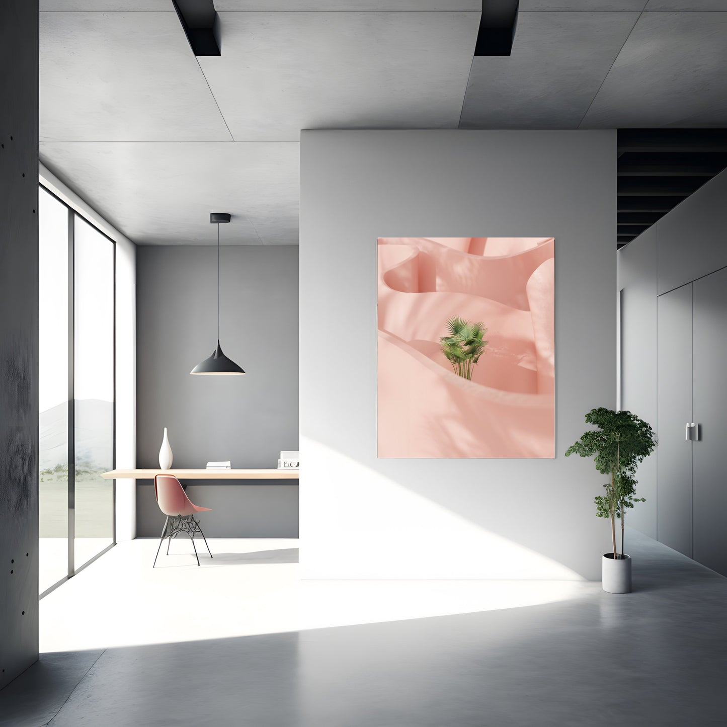 Pink Wall Palms Poster || Home decor || Office decor