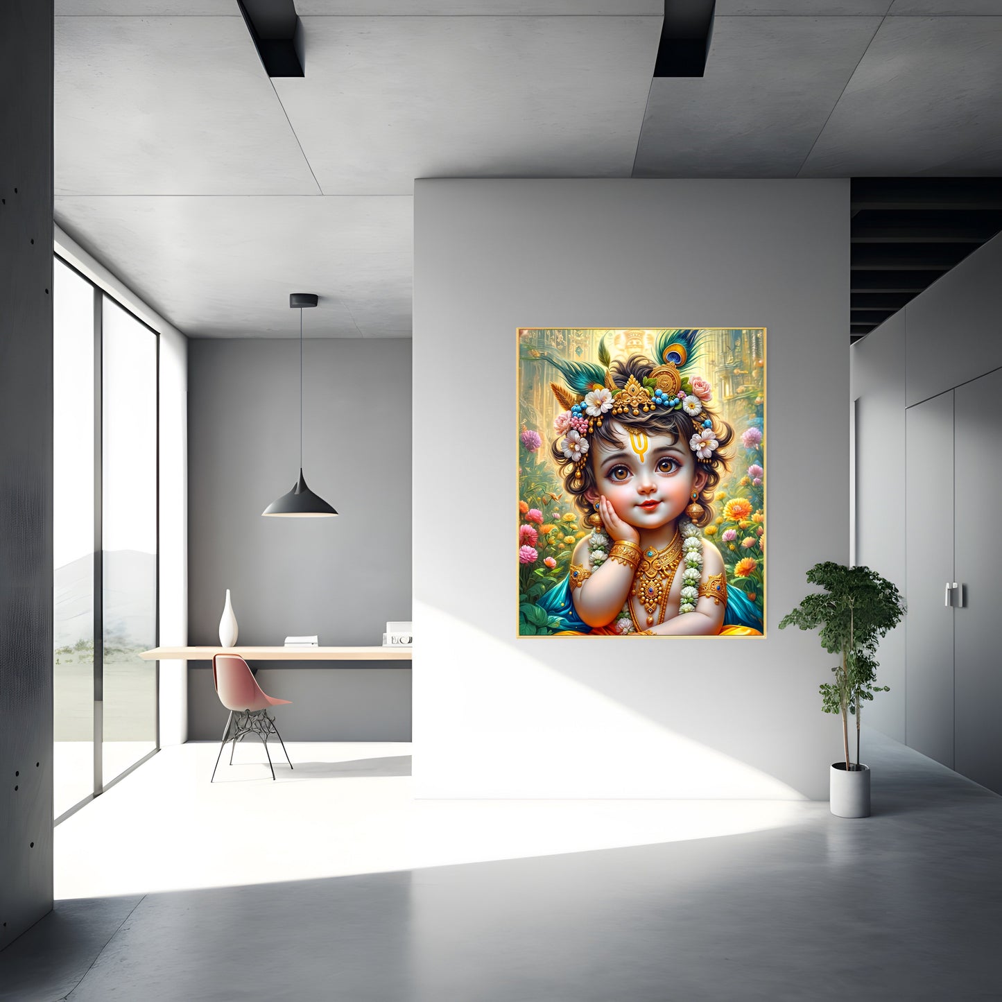 Shri Krishna Canvas Print – Divine Wall Art for Spiritual Decor