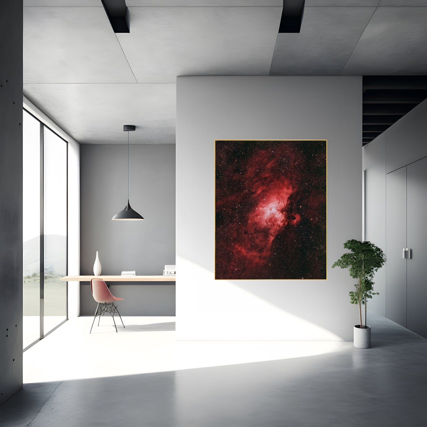 Crimson Nebula: Stunning Red Galaxy Print | Cosmic Wall Art | Celestial Decor for Space Enthusiasts