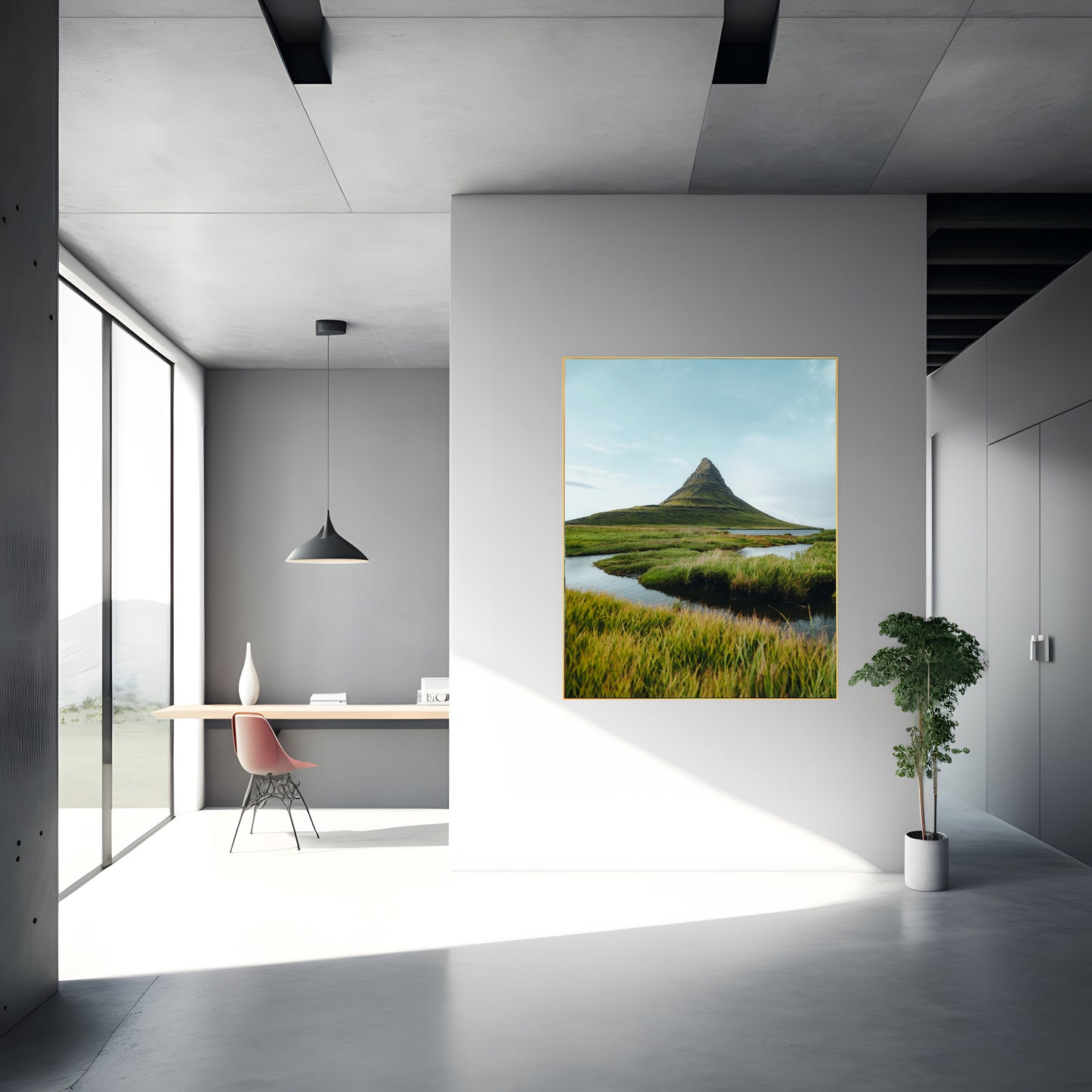 Print of Kirkjufell Majesty Stunning Summer Landscape Print | Icelandic Mountains & Natural Beauty | High Rocks | Grass Wall Art