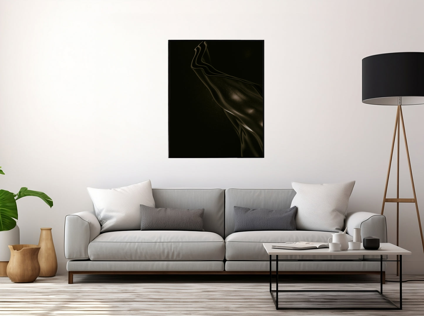 Bold Black Abstract Painting - Modern Minimalist Art Print