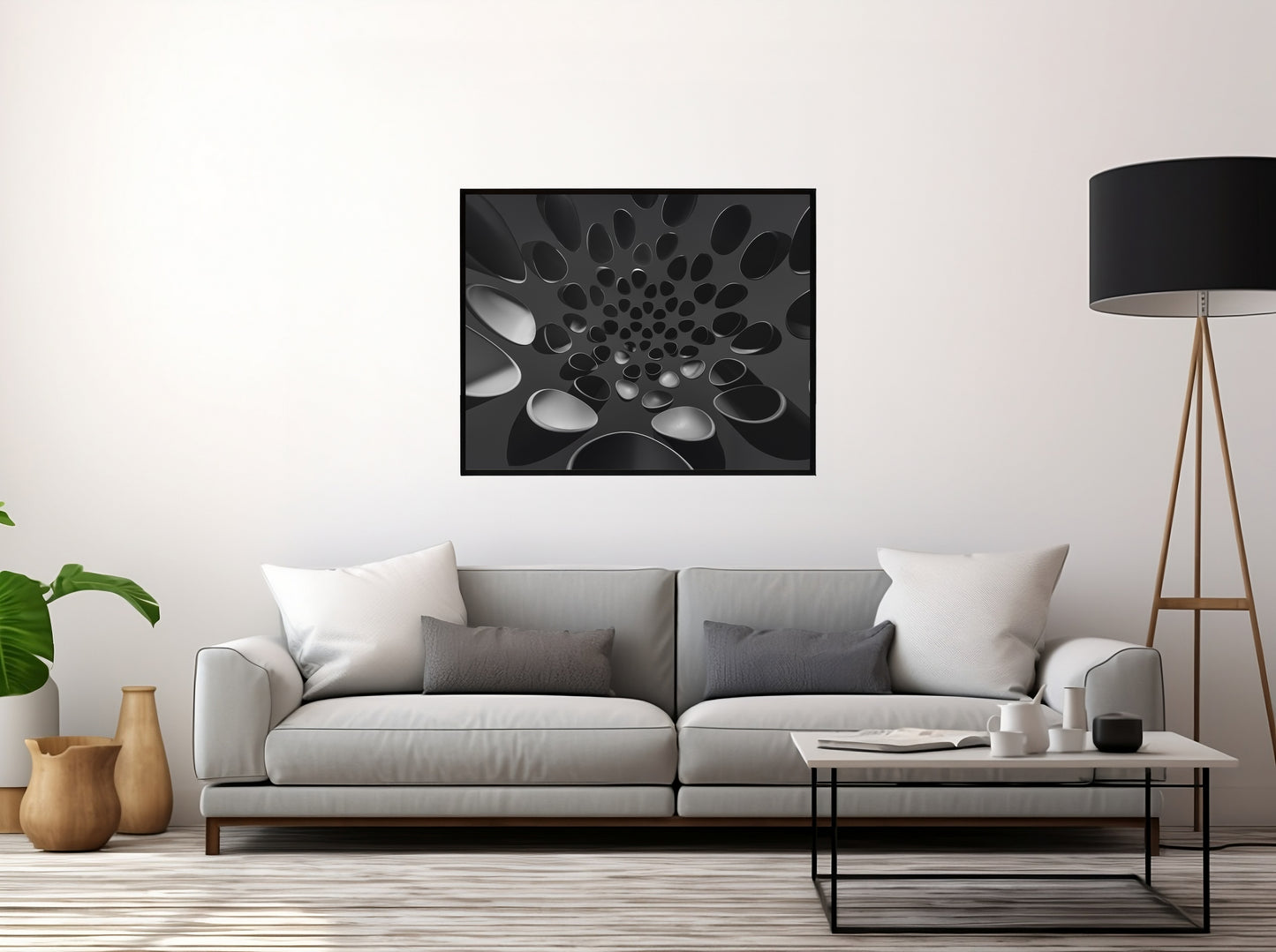 Modern Black Pattern Painting