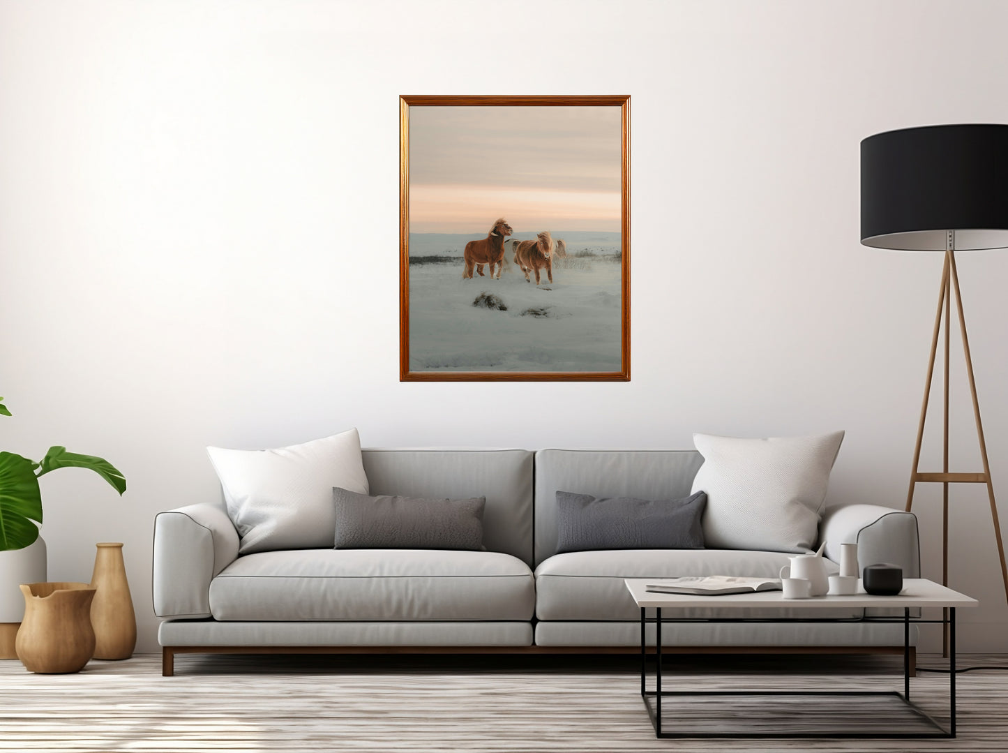 Playful Wild Horses in Motion – Dynamic Nature Art Print