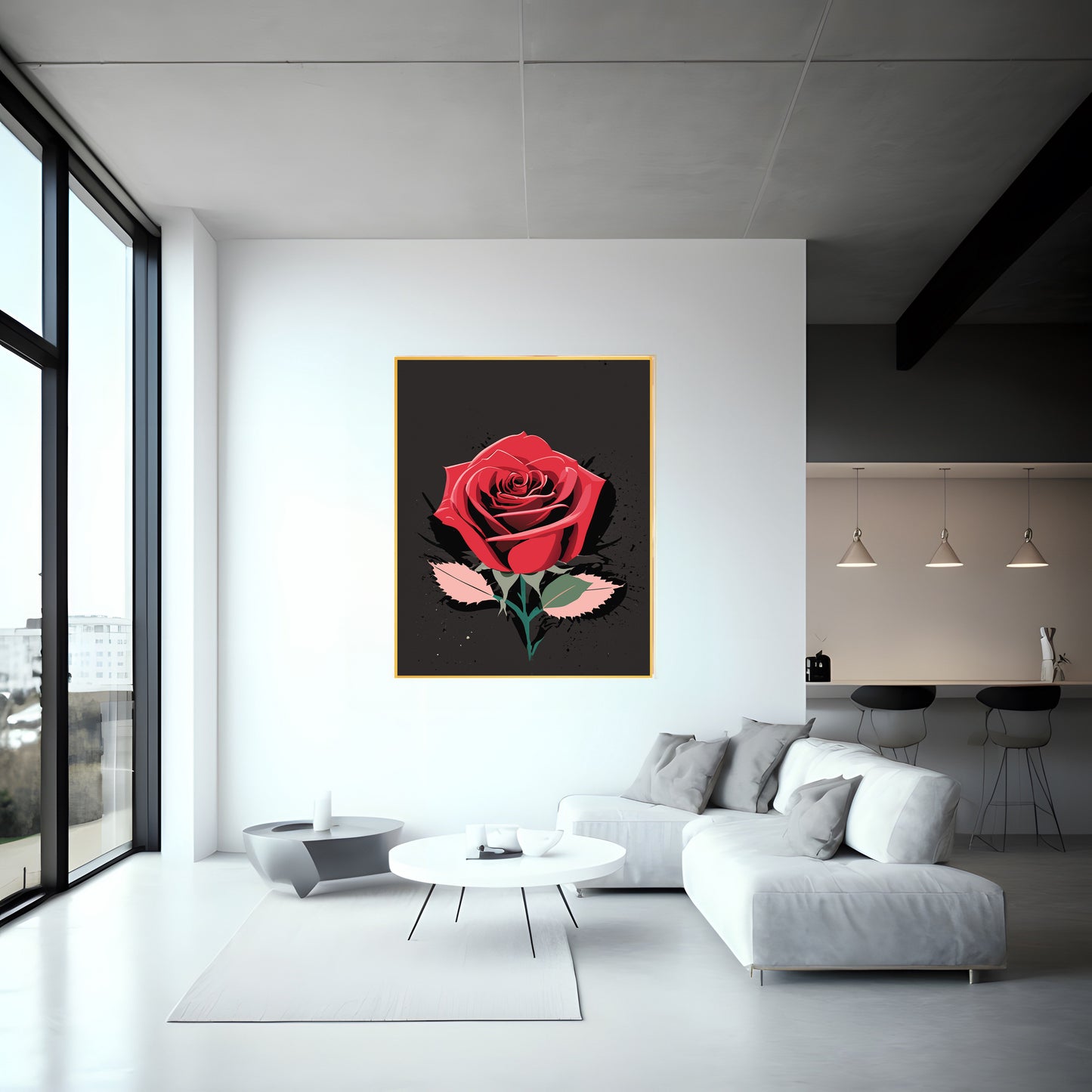 Red rose print for wall decor || Wallart || Flower print for your home