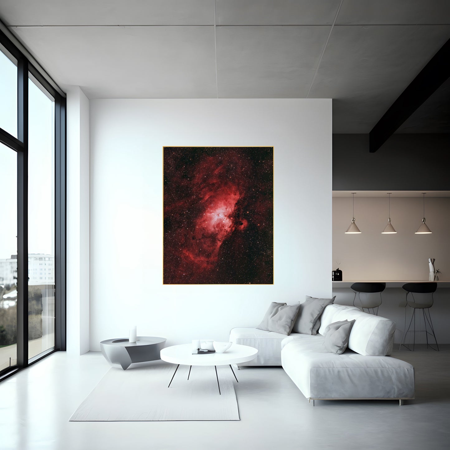 Crimson Nebula: Stunning Red Galaxy Print | Cosmic Wall Art | Celestial Decor for Space Enthusiasts