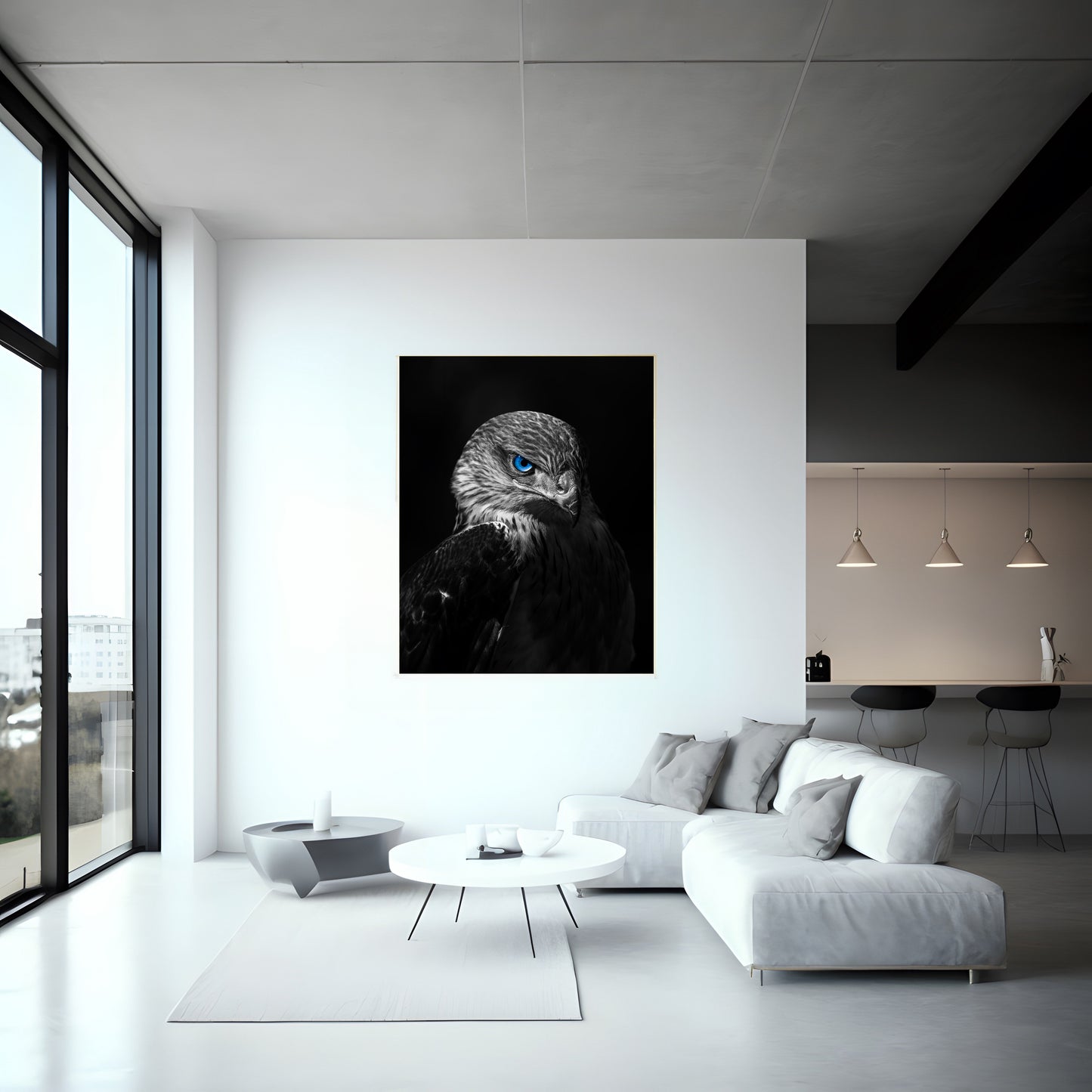 Blue-Eyed Eagle – Bold Wildlife Art Print || Photo Print || Canvas Print