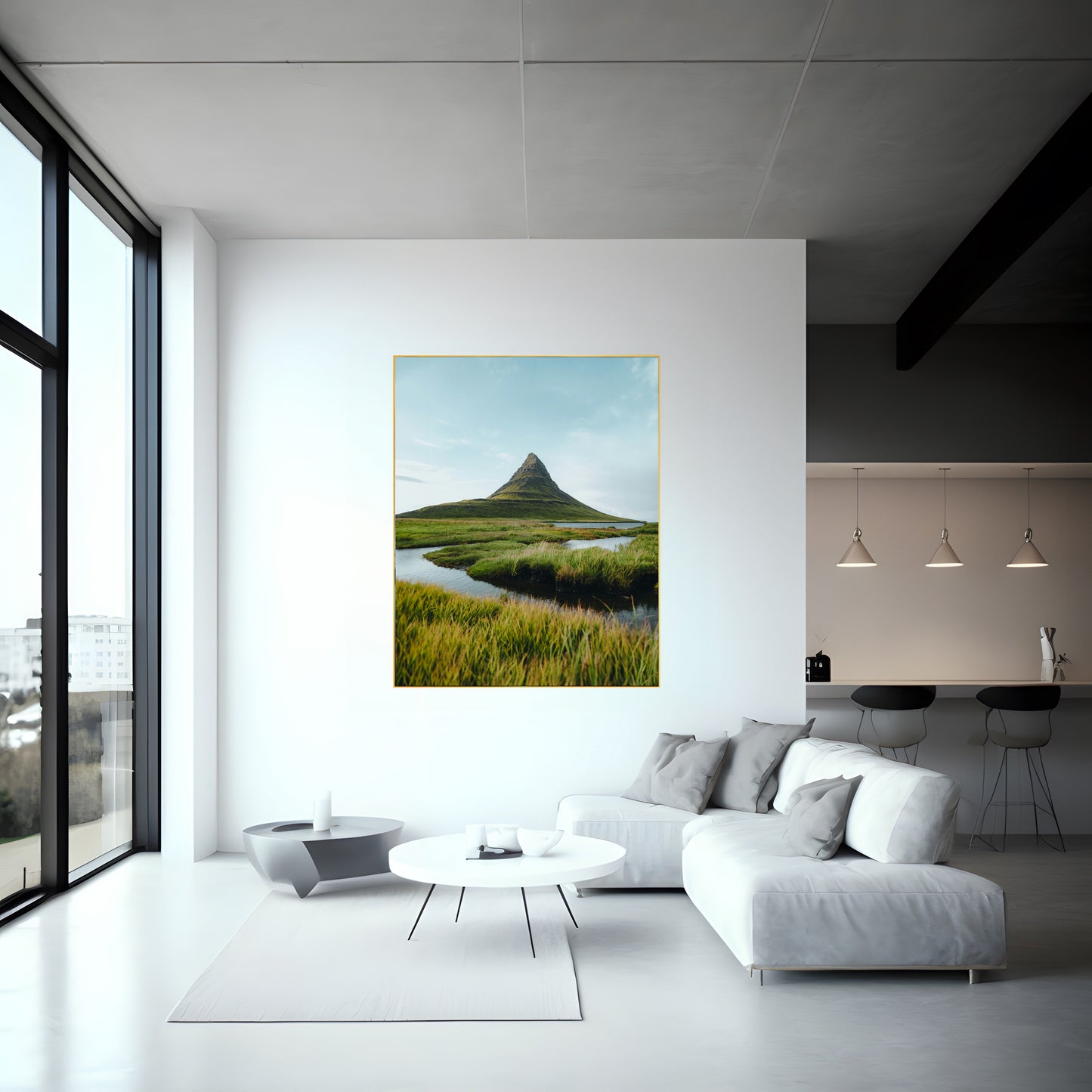 Print of Kirkjufell Majesty Stunning Summer Landscape Print | Icelandic Mountains & Natural Beauty | High Rocks | Grass Wall Art