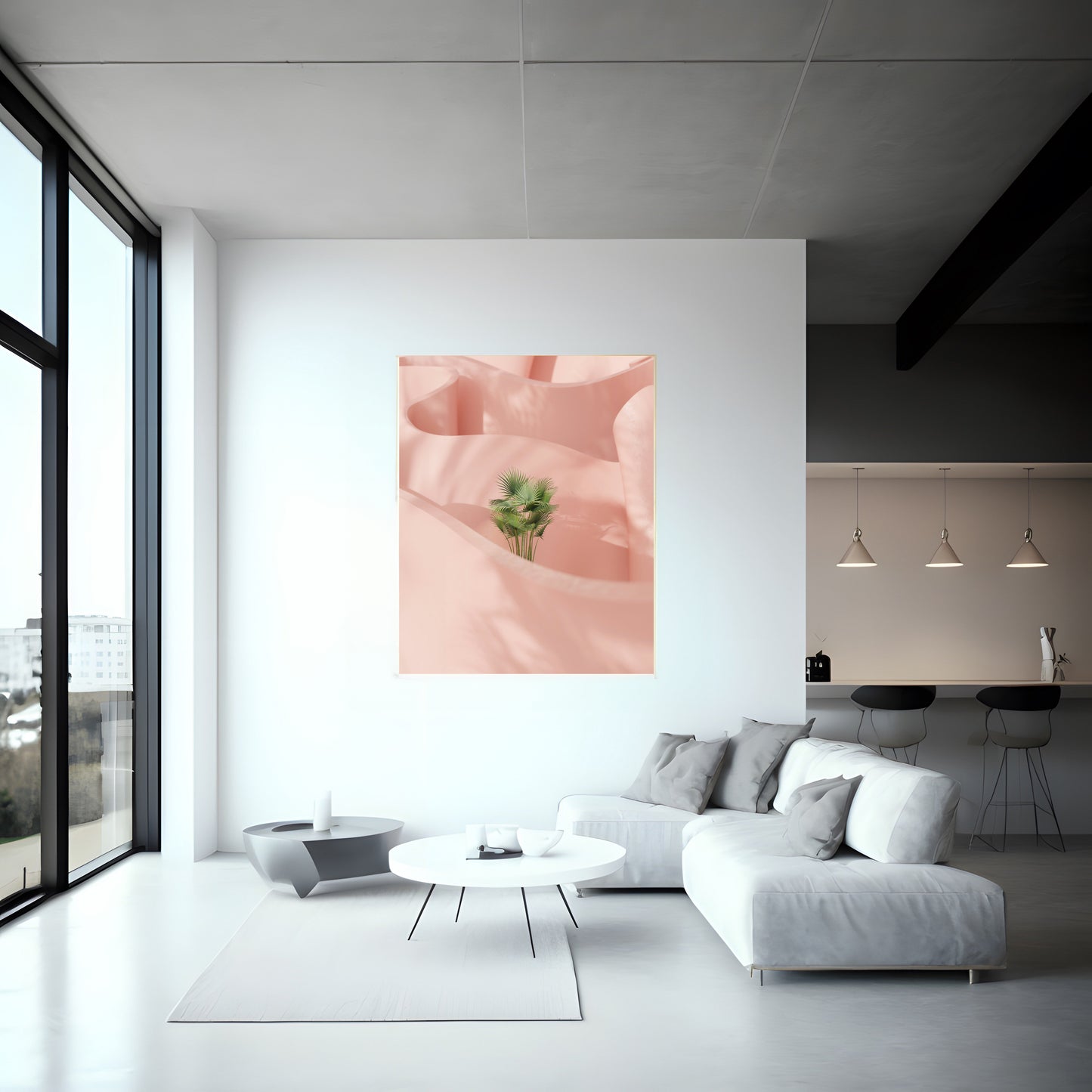 Pink Wall Palms Poster || Home decor || Office decor