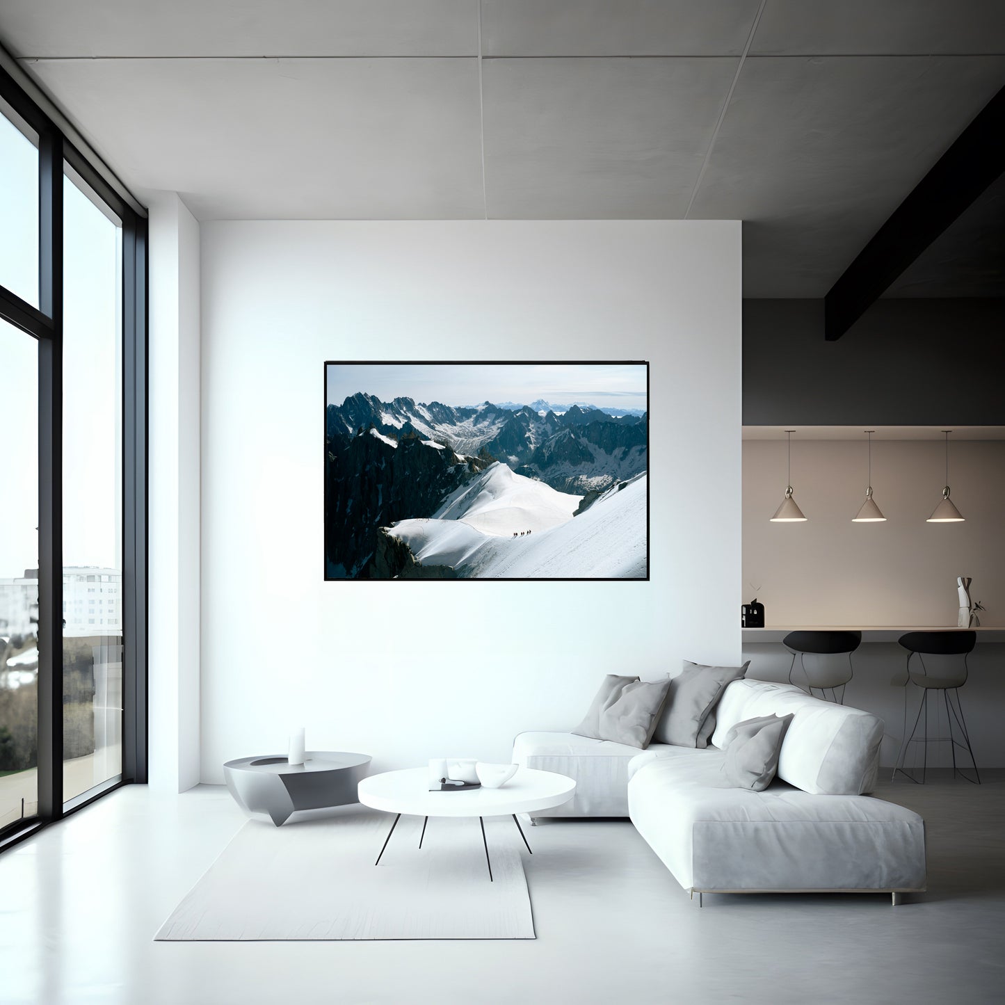 Snow-Covered Mountain Beauty – Serene Winter Landscape Wall Art Print or Canvas