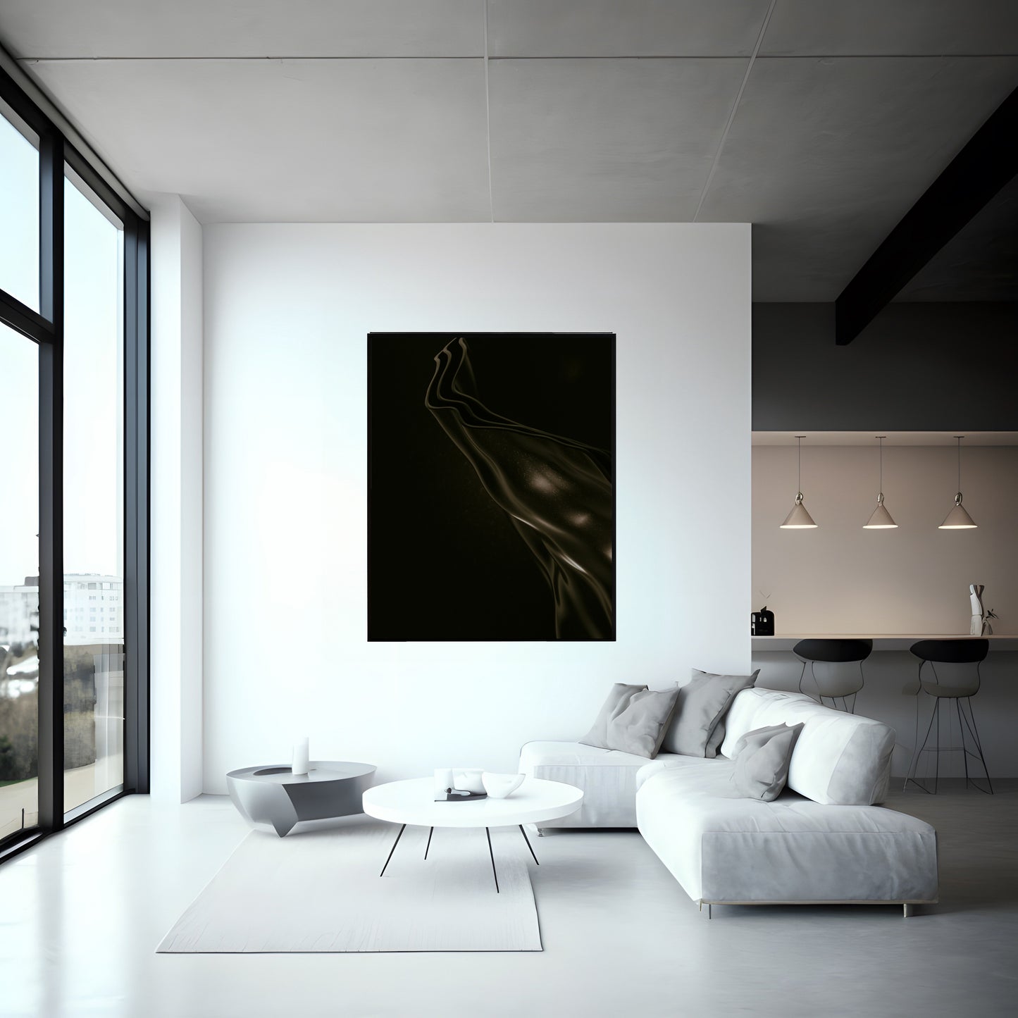 Bold Black Abstract Painting - Modern Minimalist Art Print