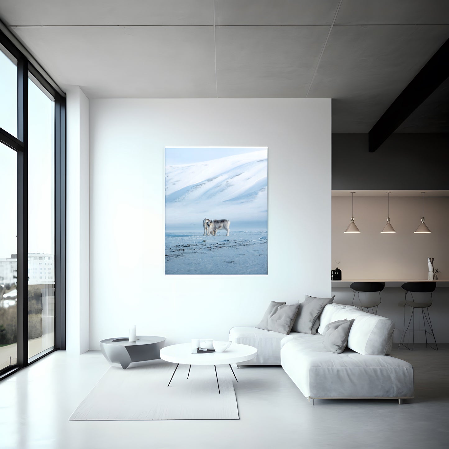 Svalbard Reindeer in Snow | Arctic Wildlife Canvas Print | Majestic Reindeer Wall Art | Nature Photography | Custom Sizes Available