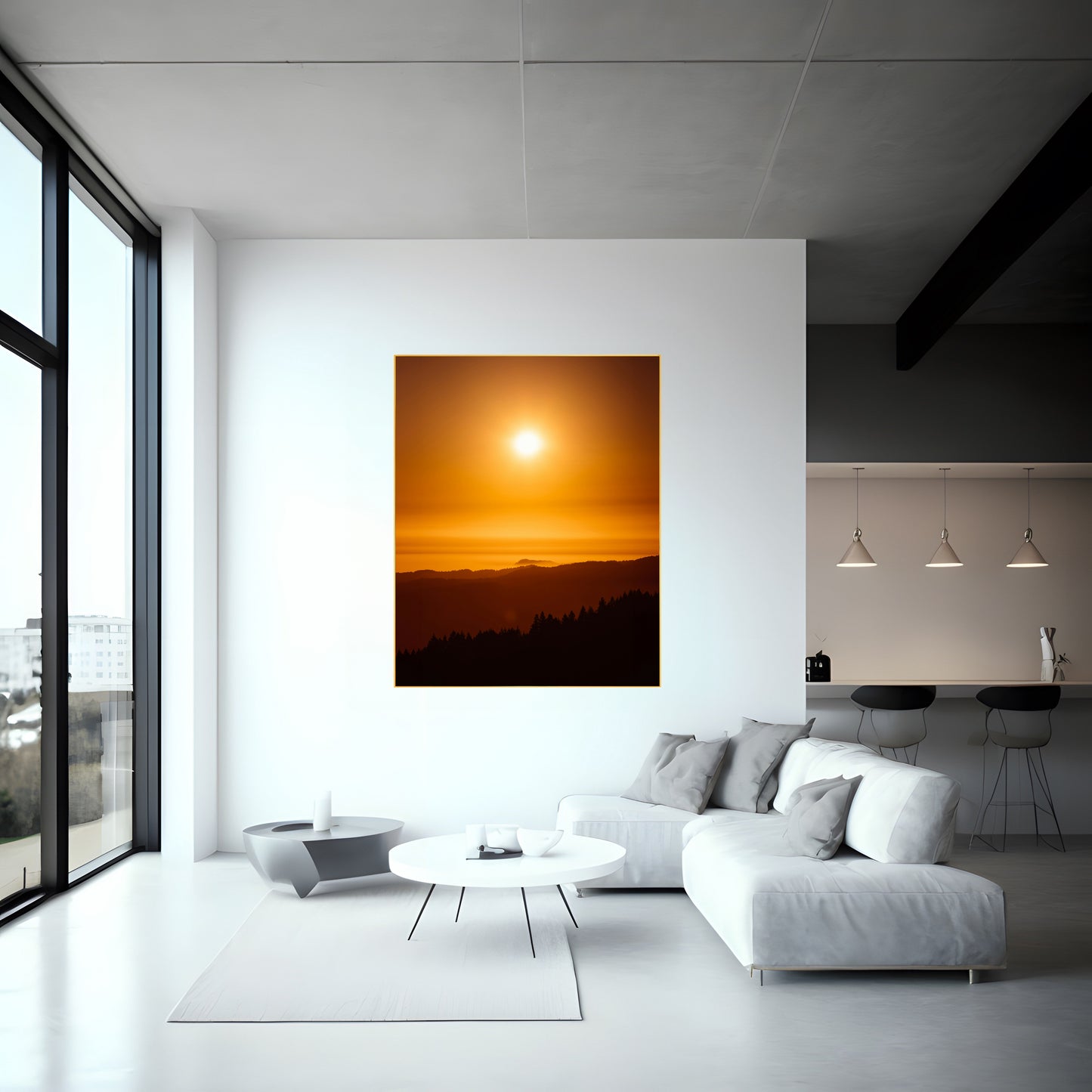 Print of Majestic Sunset in the Mountains: Stunning Mountain Landscape Print | Evening Glow Wall Art | Nature’s Beauty