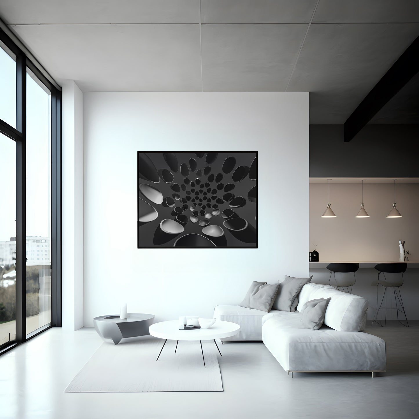 Modern Black Pattern Painting