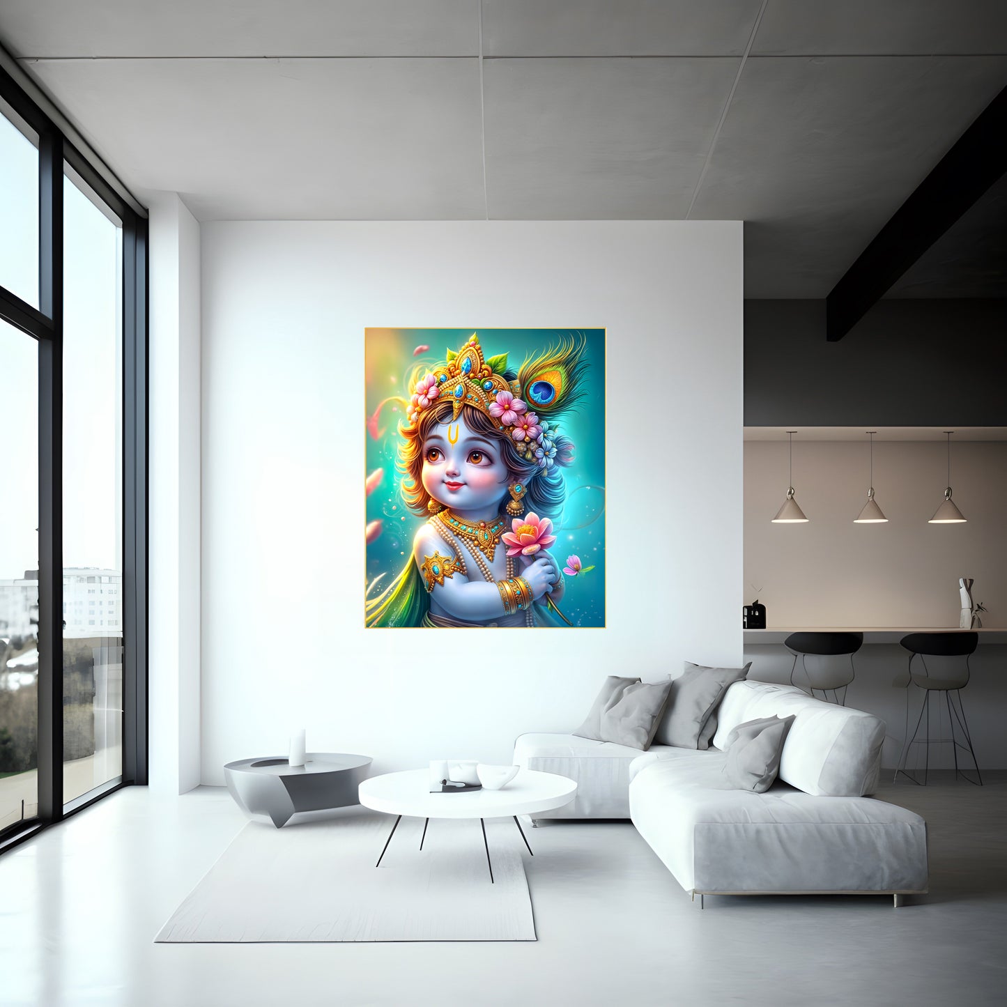 Lord Shri Krishna Canvas and Photo Print – Divine Artwork of Lord Krishna