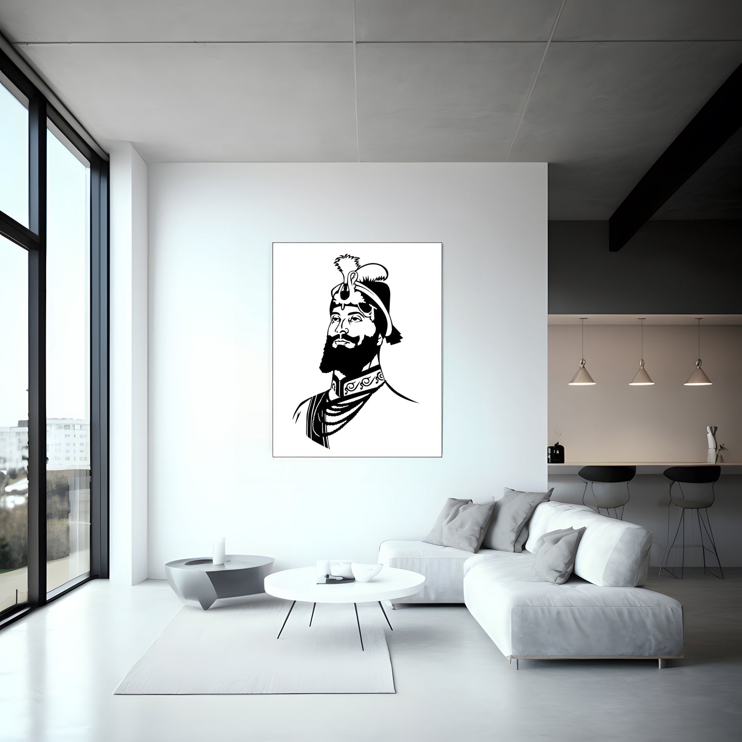 Shri Guru Gobind Singh G Photo and canvas print black and white