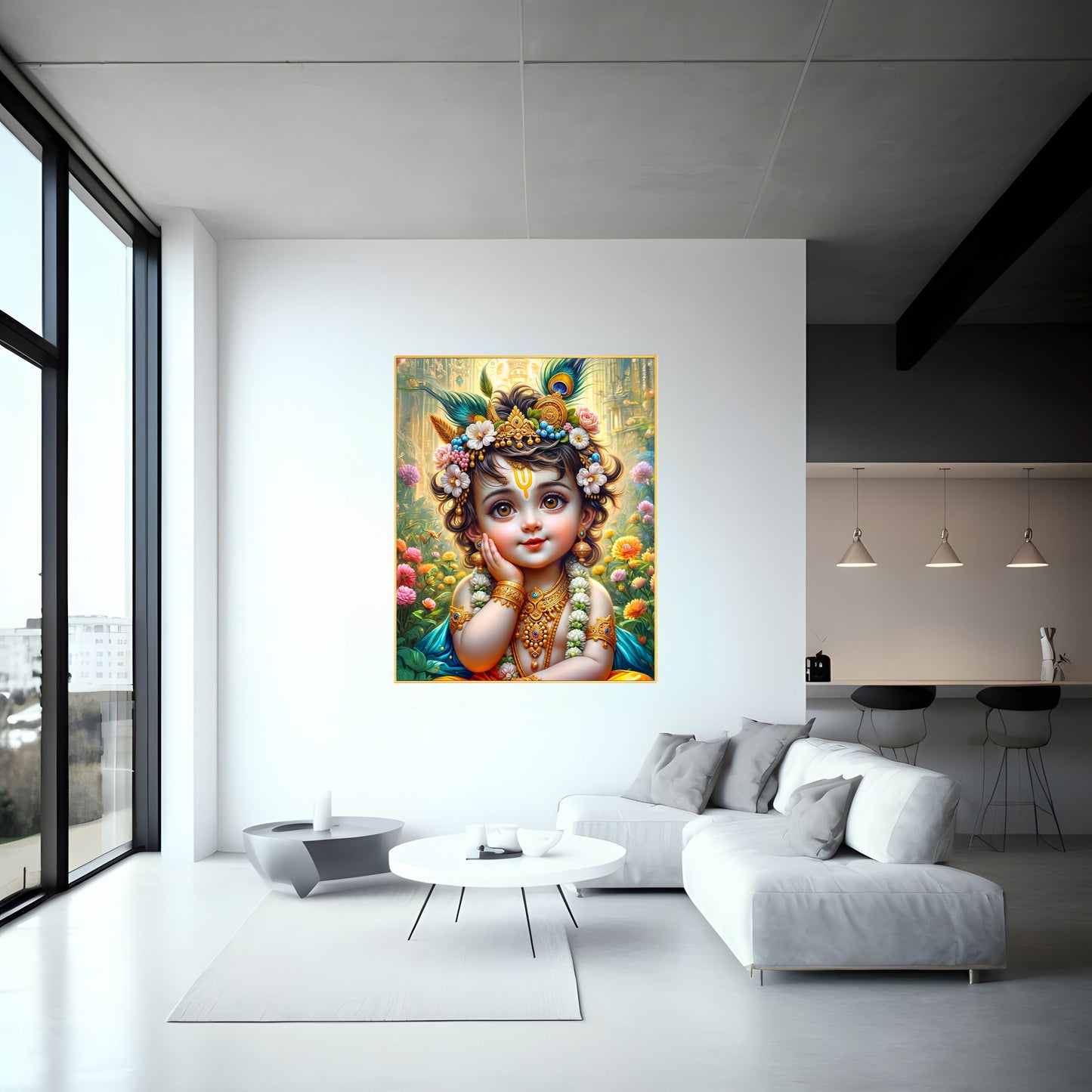 Shri Krishna Canvas Print – Divine Wall Art for Spiritual Decor