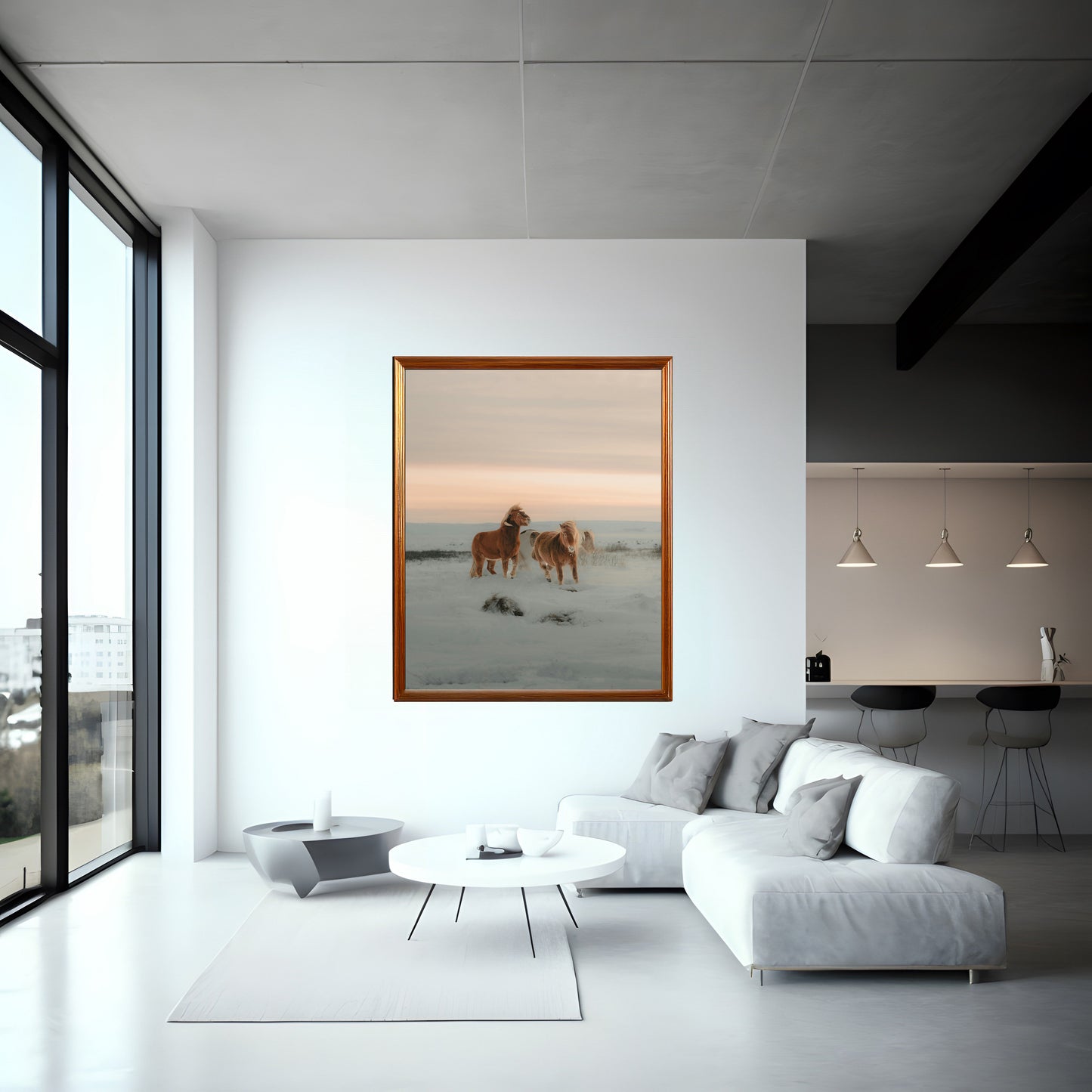 Playful Wild Horses in Motion – Dynamic Nature Art Print