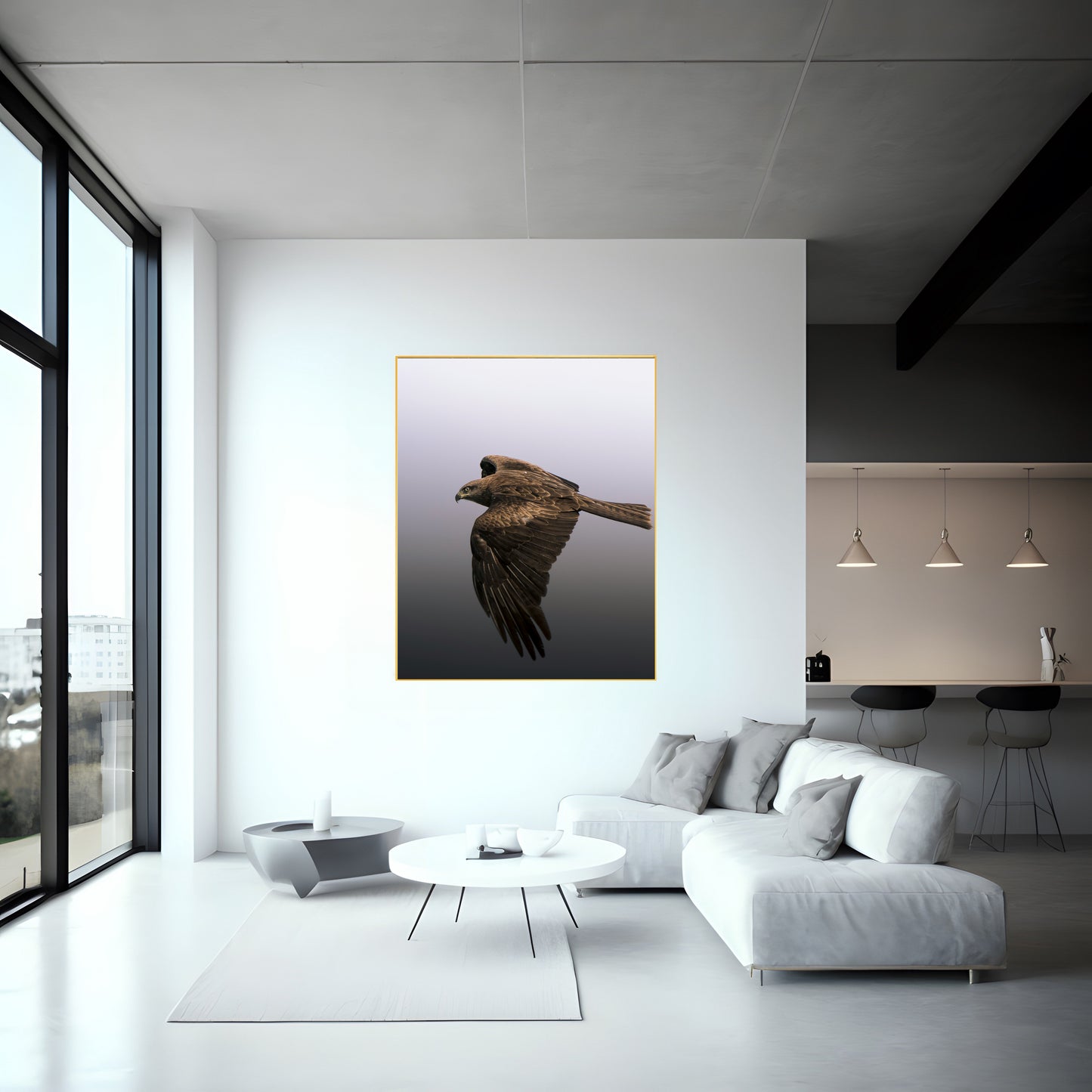 Eagle Flying Artwork - Stunning Wall Decor for Home & Office, Native American Style, Wildlife Print, Aesthetic Bird Art