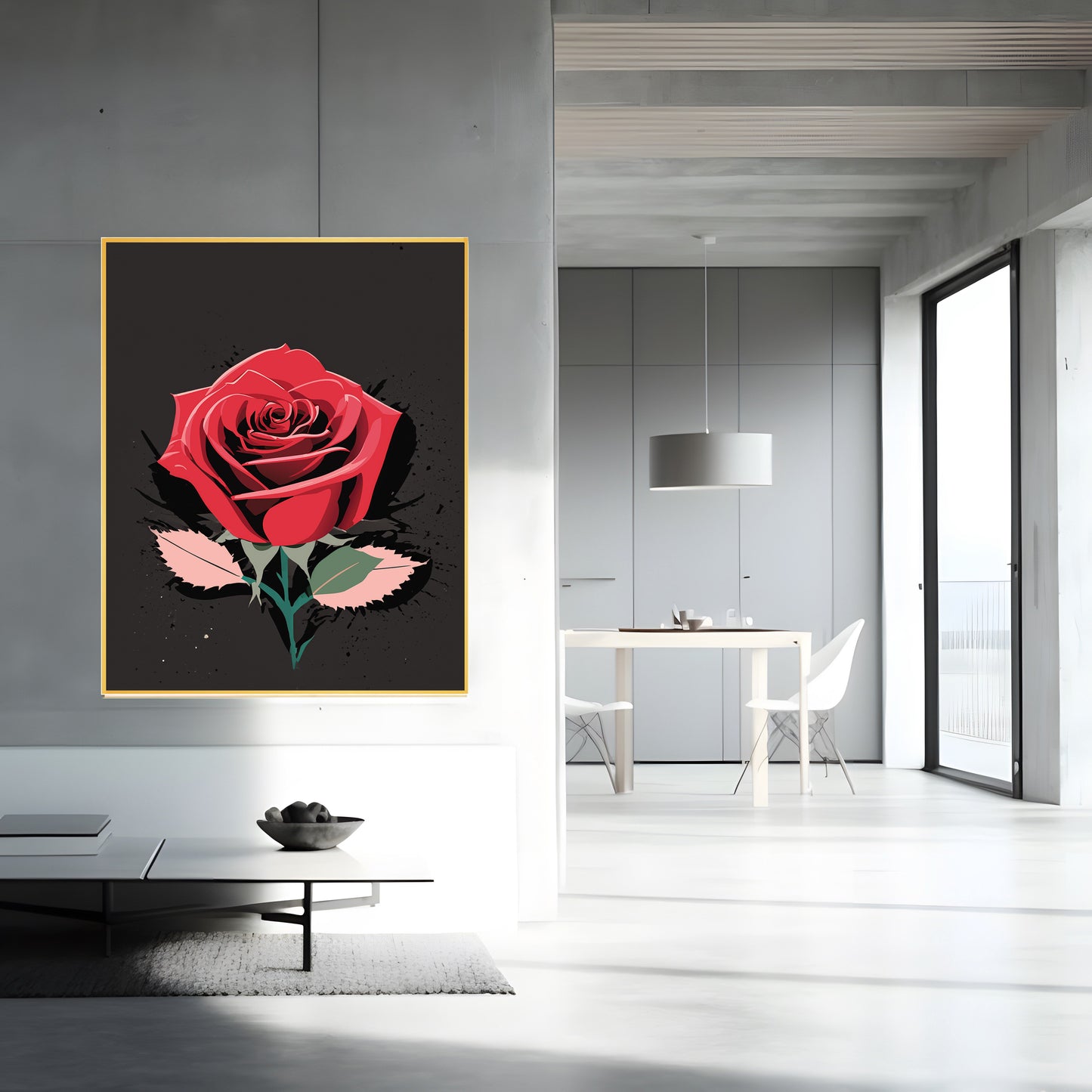 Red rose print for wall decor || Wallart || Flower print for your home