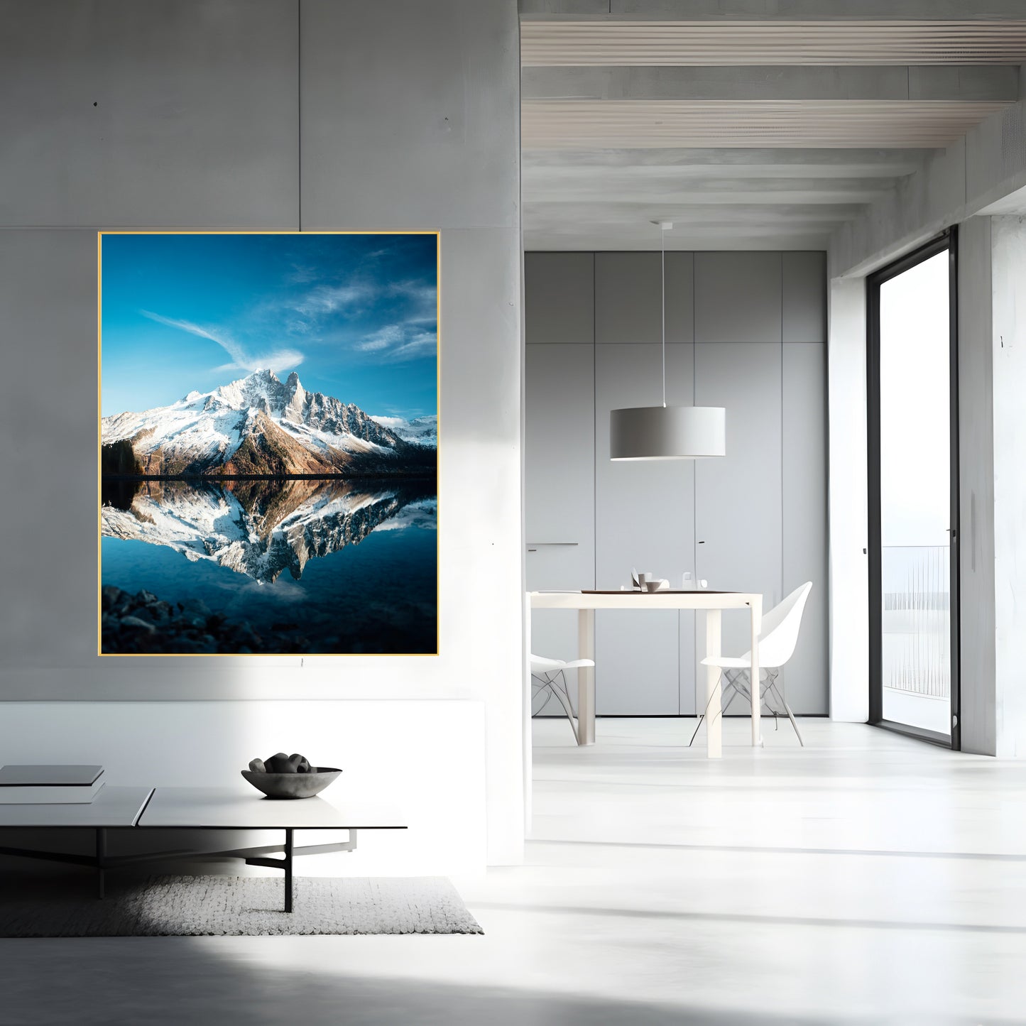 Mountain Reflection in Water Art Print | Scenic Landscape Wall Decor | Nature Photography Gift for Home & Office Decor