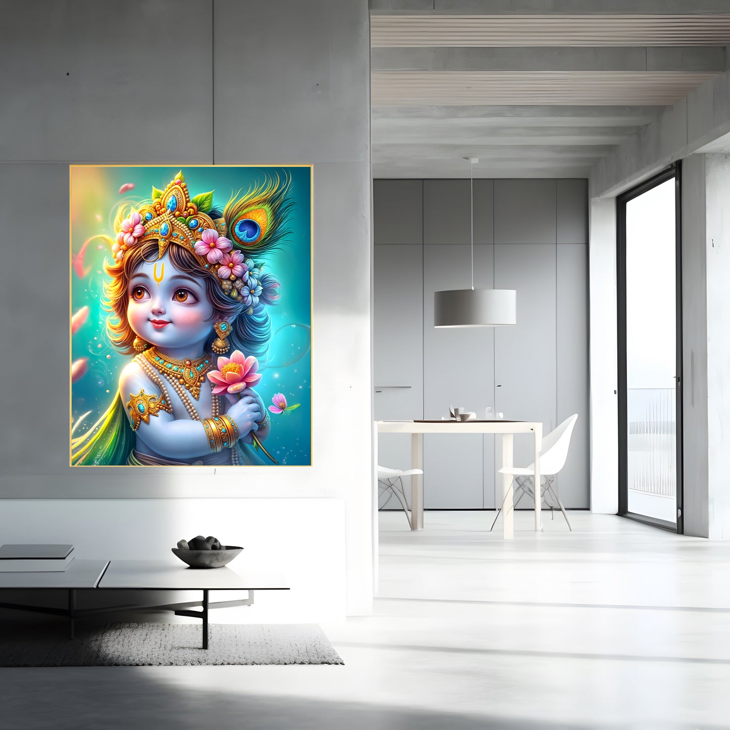 Lord Shri Krishna Canvas and Photo Print – Divine Artwork of Lord Krishna