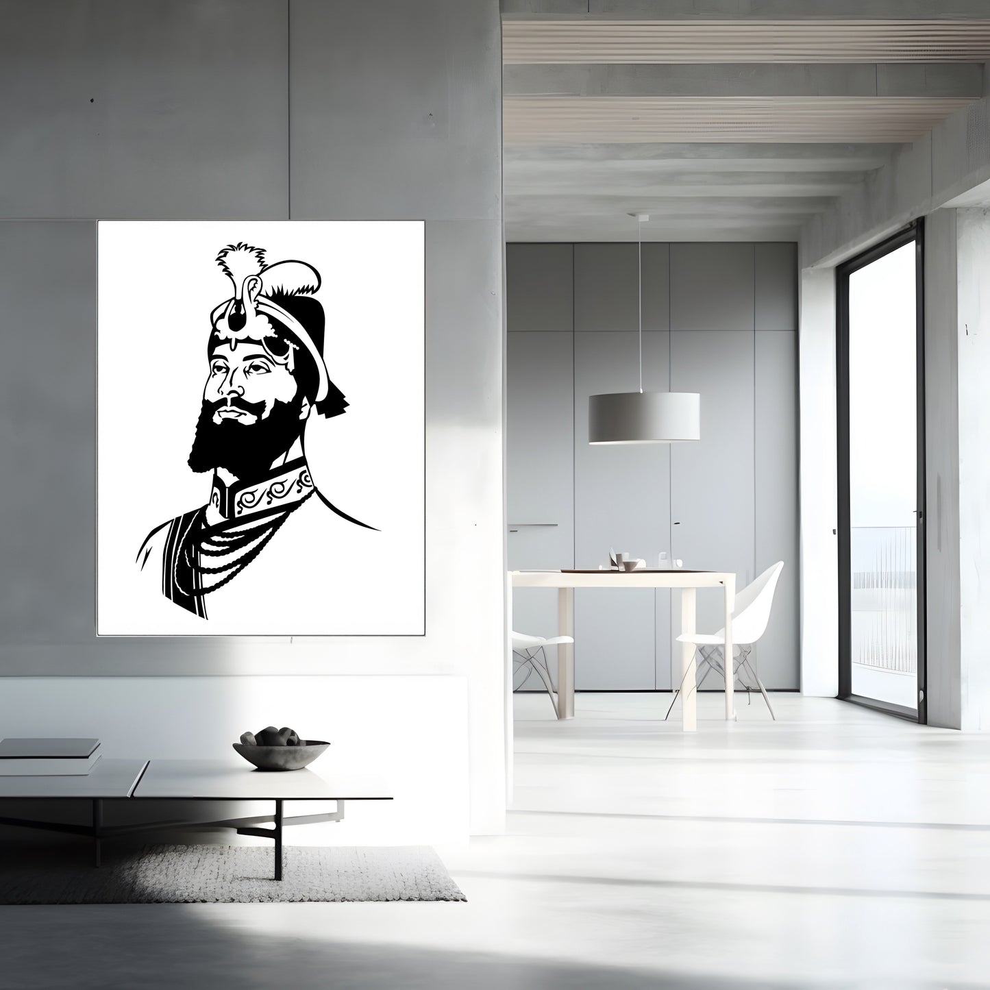 Shri Guru Gobind Singh G Photo and canvas print black and white