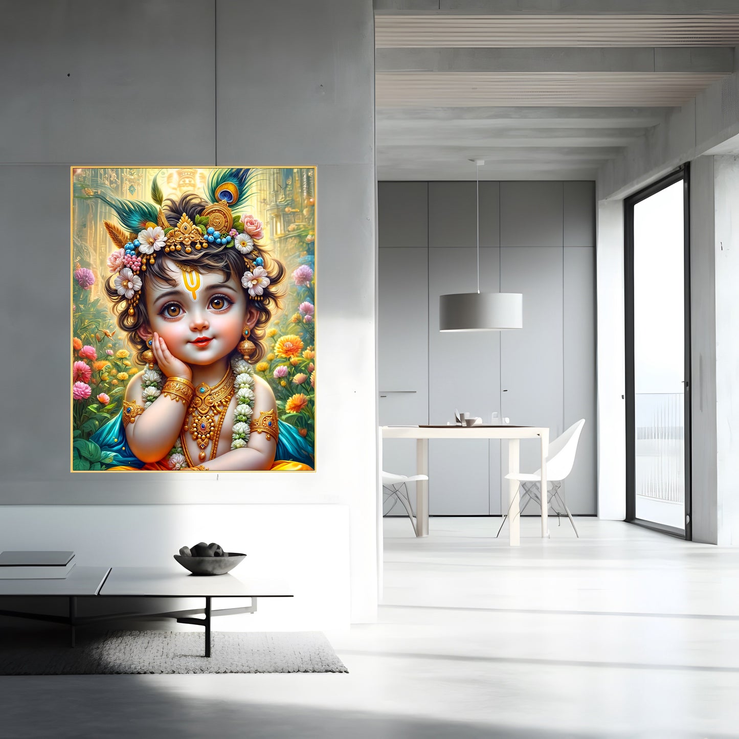 Shri Krishna Canvas Print – Divine Wall Art for Spiritual Decor