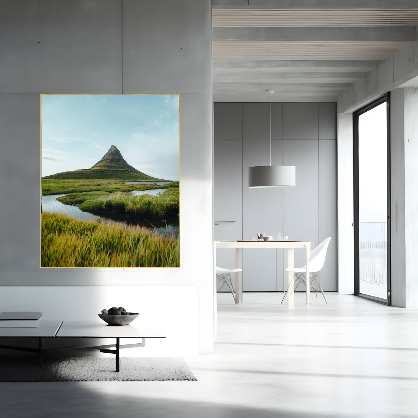 Print of Kirkjufell Majesty Stunning Summer Landscape Print | Icelandic Mountains & Natural Beauty | High Rocks | Grass Wall Art