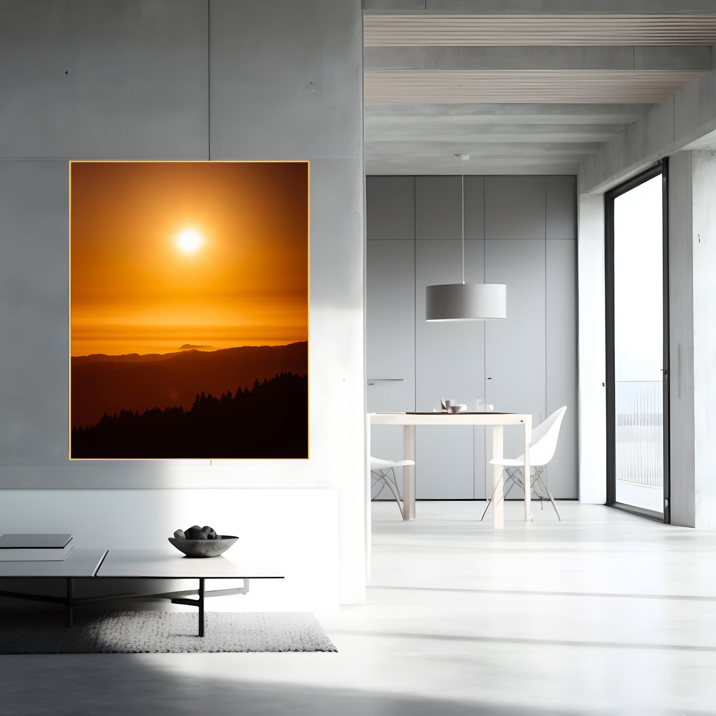 Print of Majestic Sunset in the Mountains: Stunning Mountain Landscape Print | Evening Glow Wall Art | Nature’s Beauty