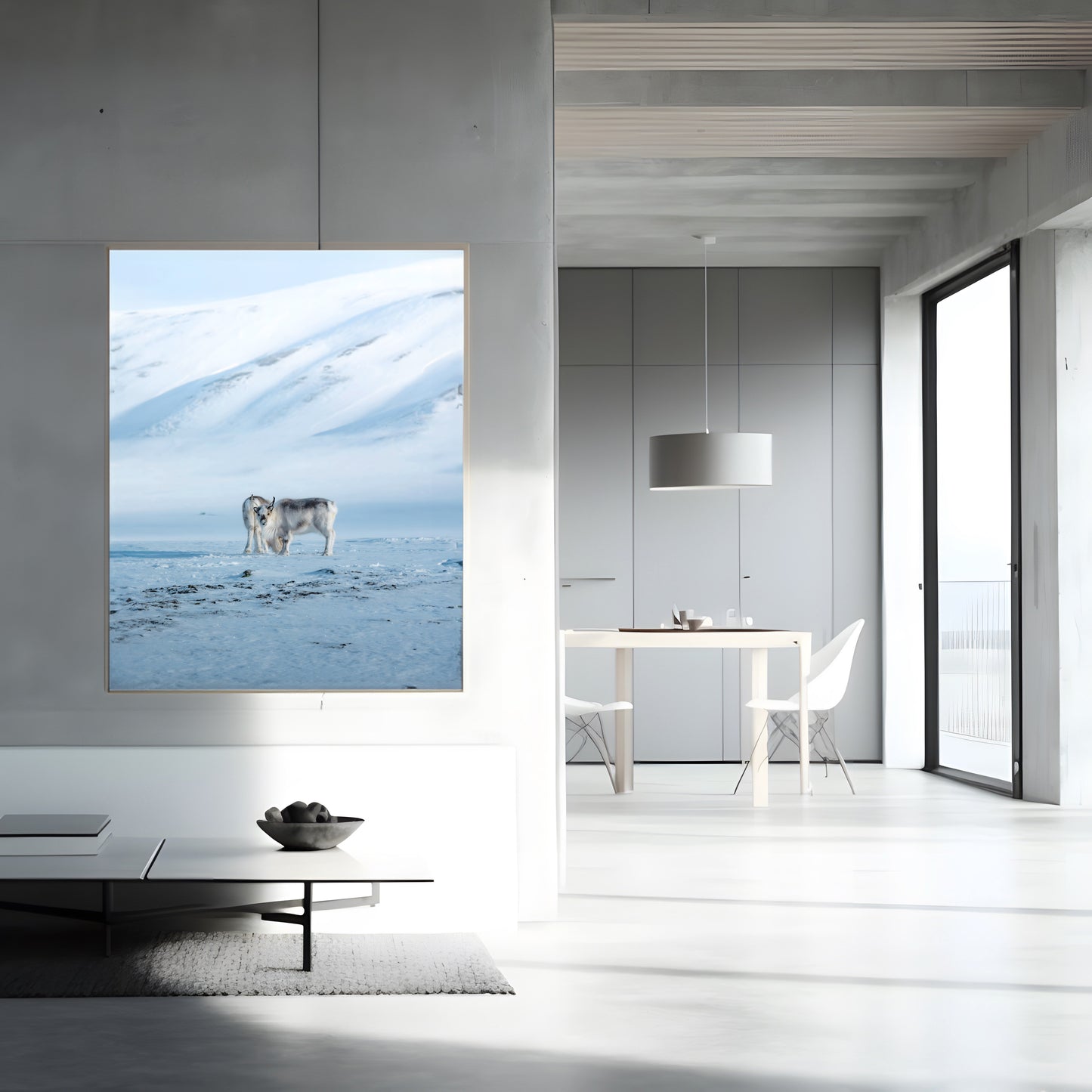 Svalbard Reindeer in Snow | Arctic Wildlife Canvas Print | Majestic Reindeer Wall Art | Nature Photography | Custom Sizes Available