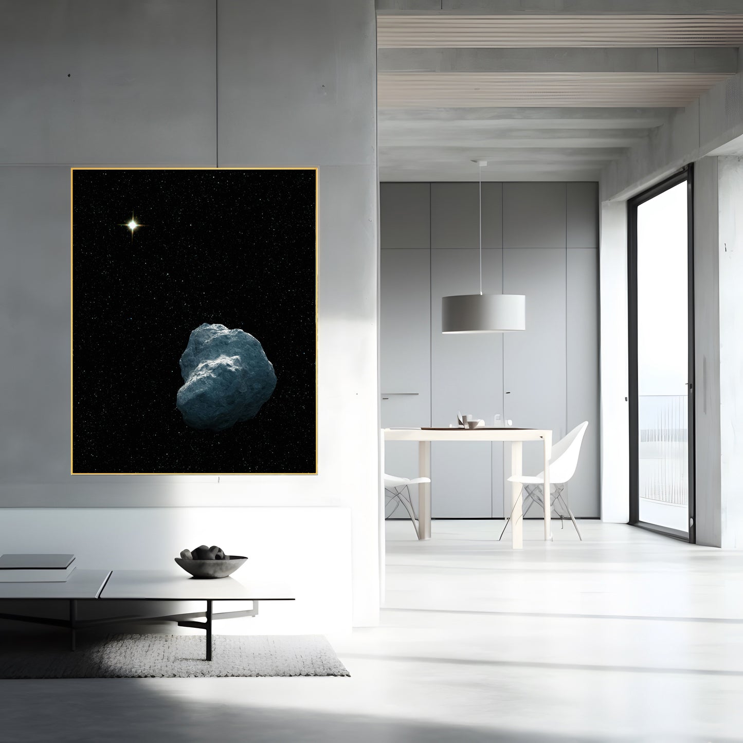 Large Asteroid Photo Print with Star | Space Wall Art | Cosmic Decor for Astronomy Lovers | Unique Home Gallery Accent